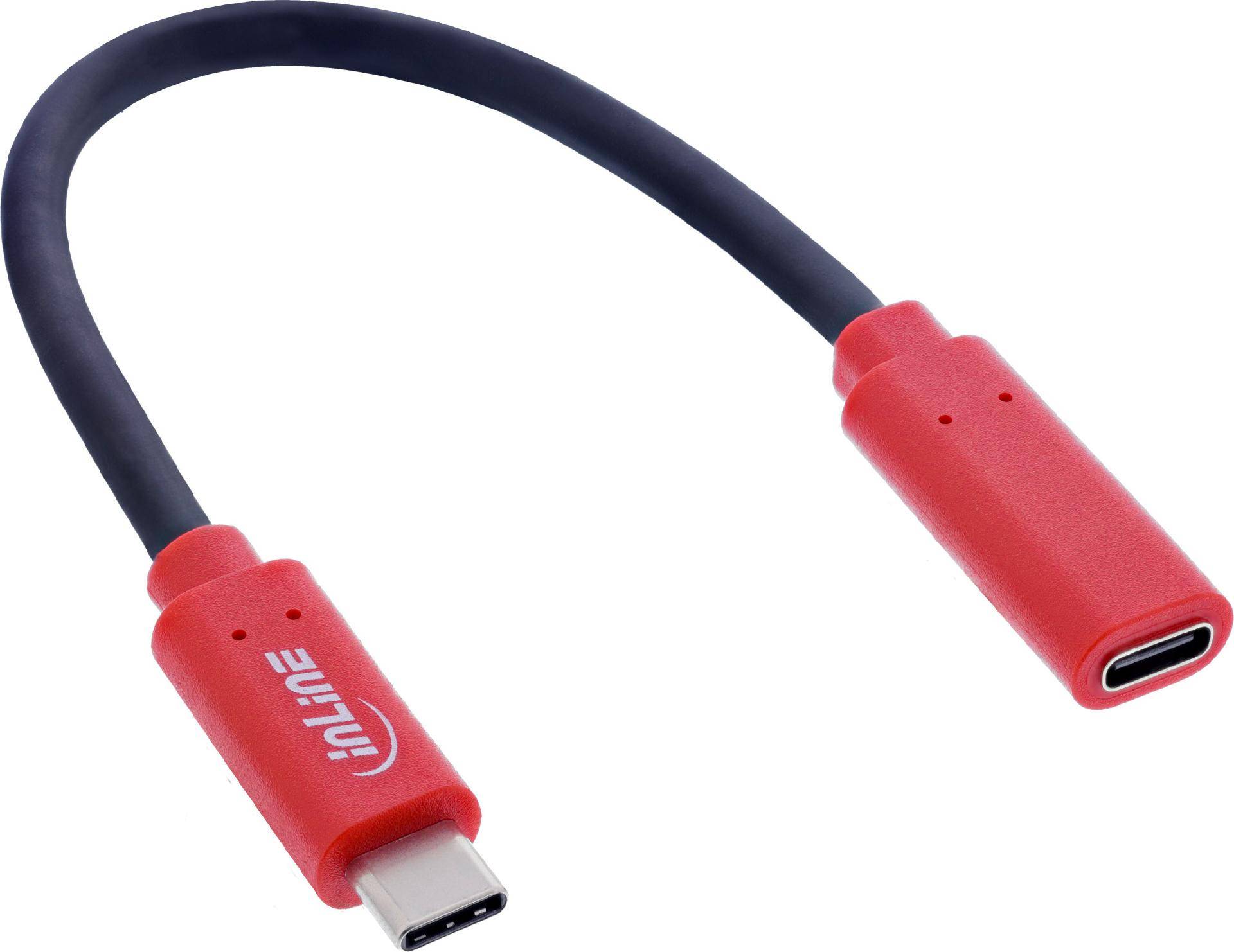 InLine USB-Datenblocker Adapterkabel USB-C Stecker an Buchse 0.2 m 240 W (31654)