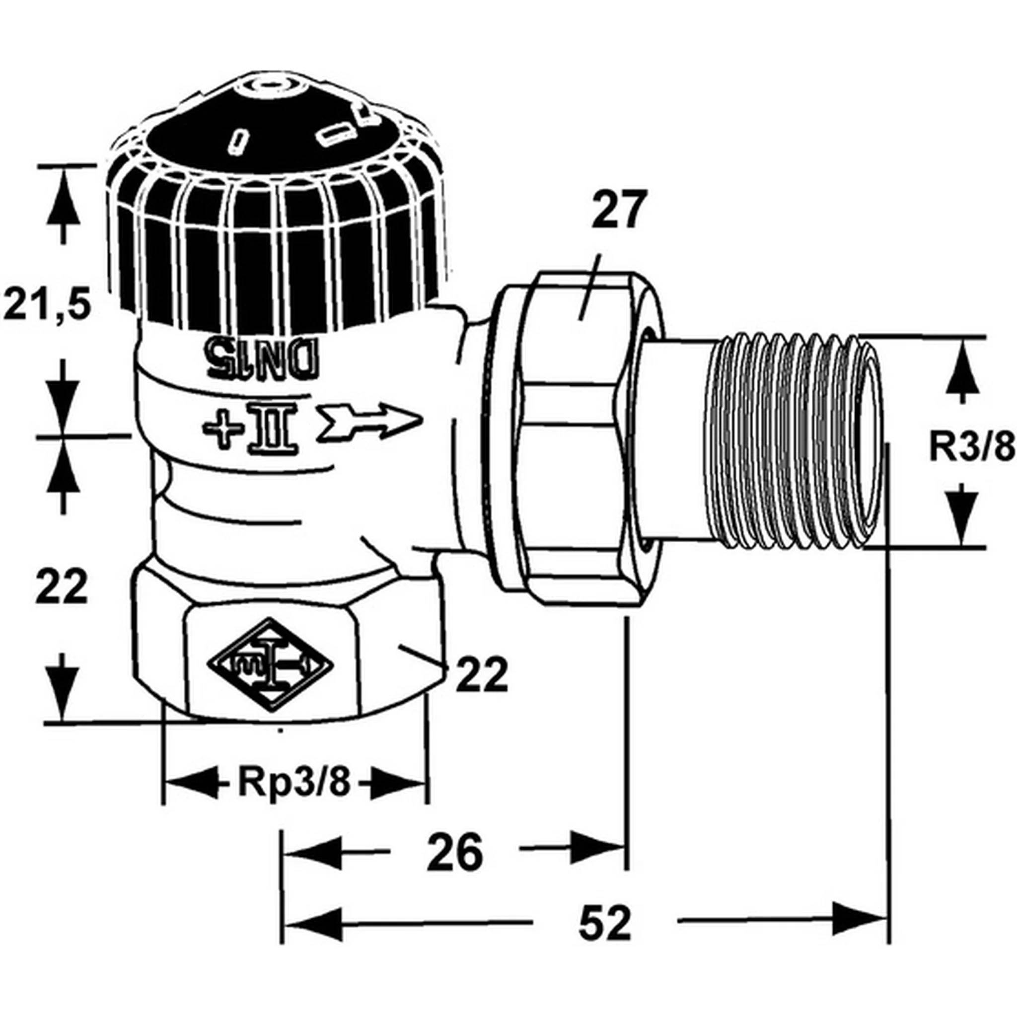 IMI Heimeier Thermostatventil Eckform 3/8 Zoll, 1 Stk.