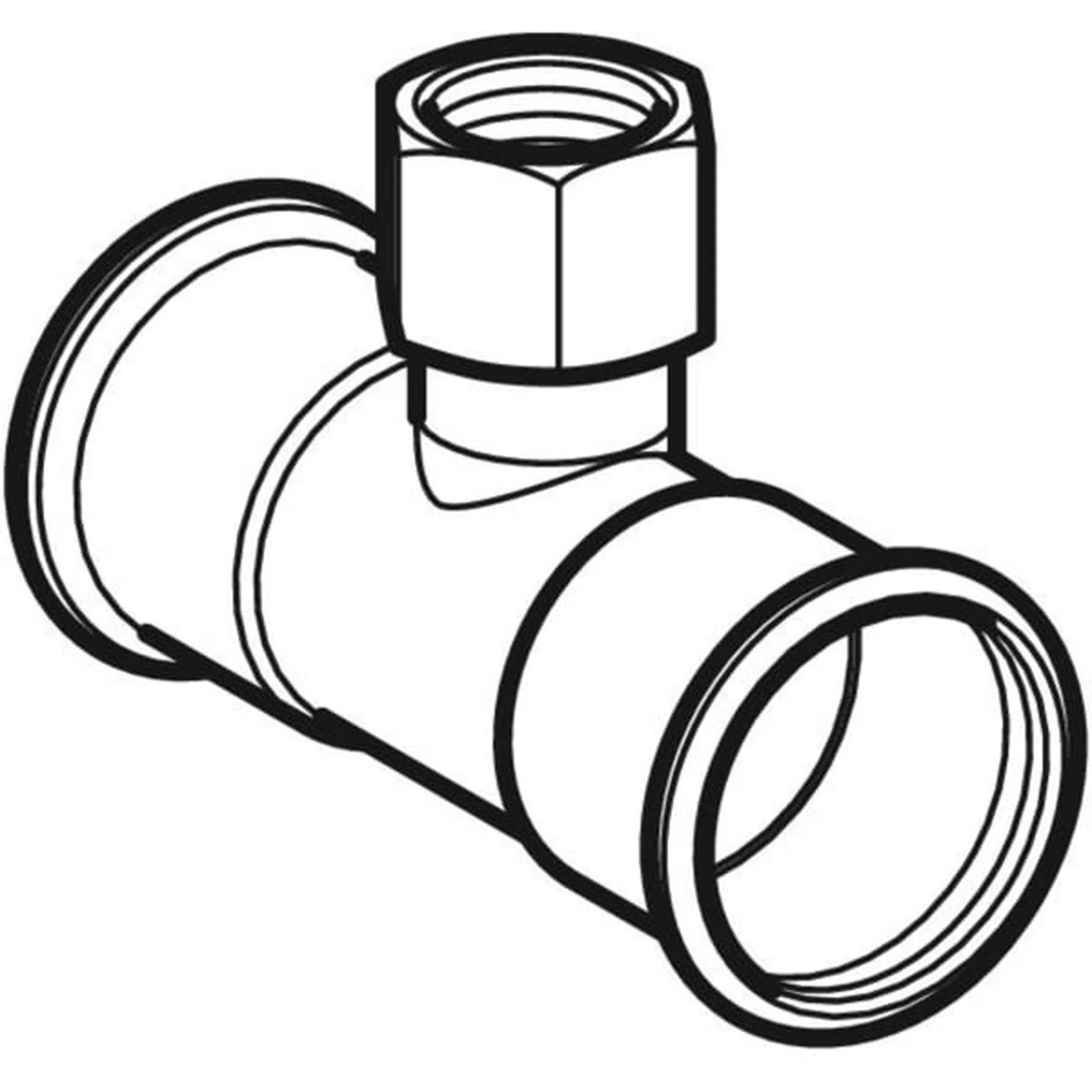 Geberit Mapress Therm T-Stück mit Innengewinde, d=28mm, Rp=1″, d1=28mm, 1 Stk.