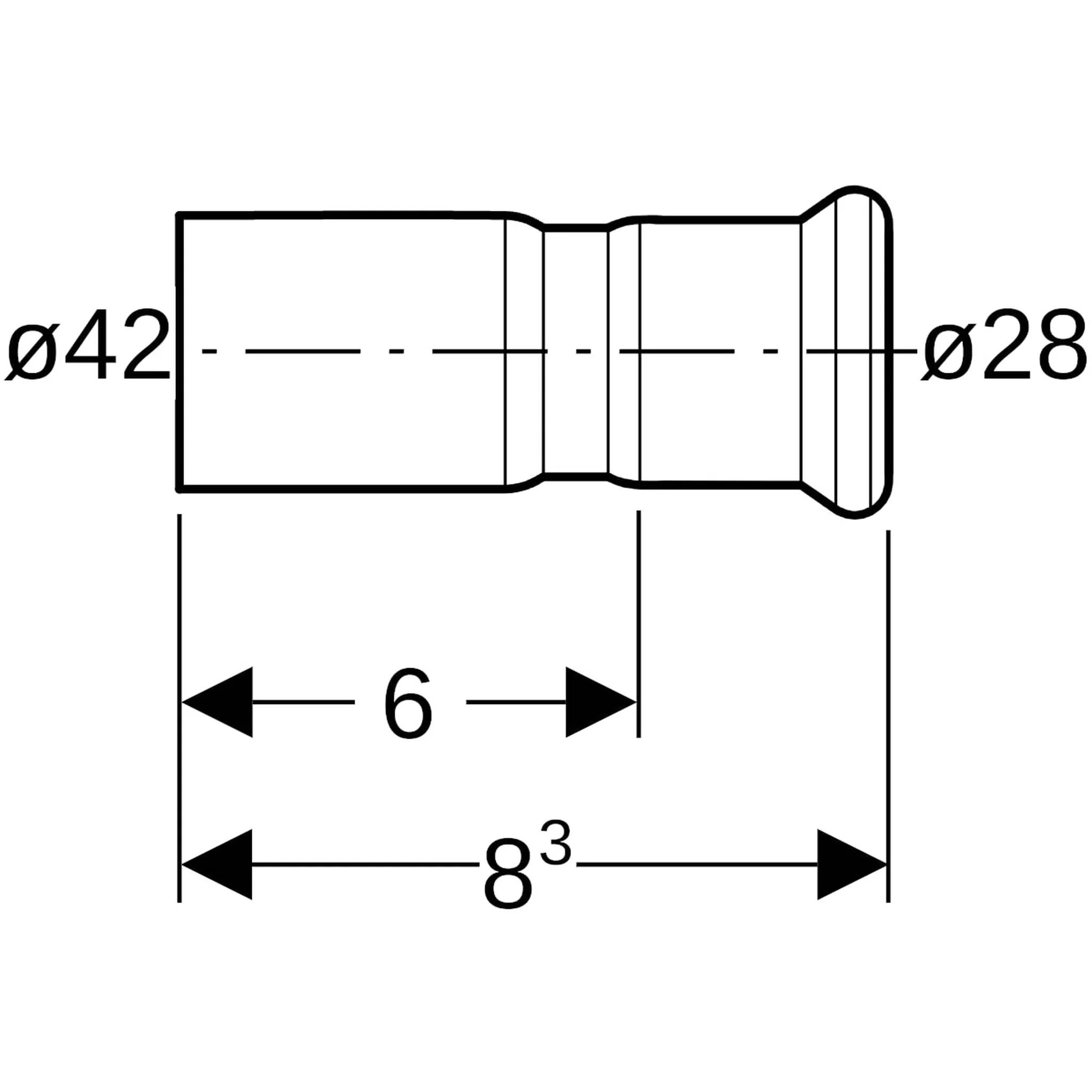 Geberit Mapress Therm, Reduktion mit Einschubende, d=42mm, d1=28mm, 1 Stk.
