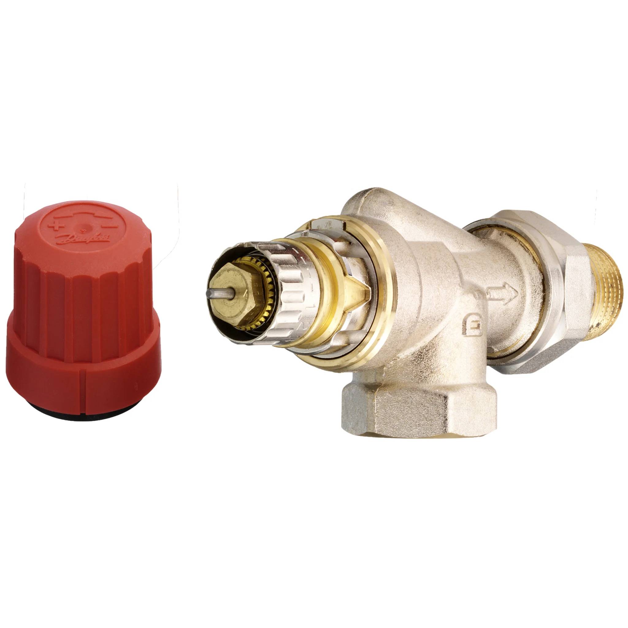 Danfoss Ventilgehäuse RA-N 10 R 3/8, UK (Axial), matt vernickelt, 1 Stk.