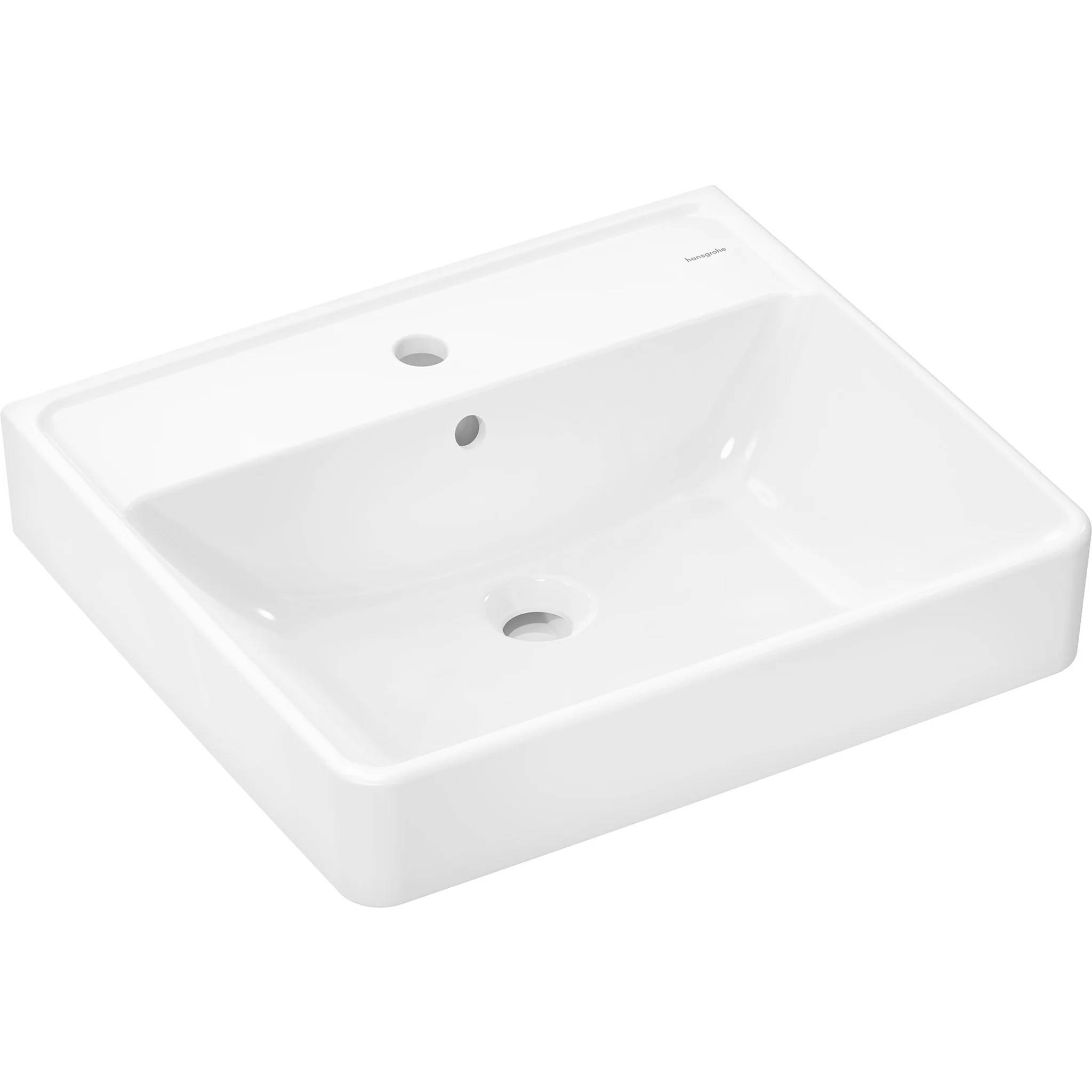 hansgrohe Xanuia Q Waschtisch 550/480 mit Hahnloch und Überlauf, Weiß, 1 Stk.