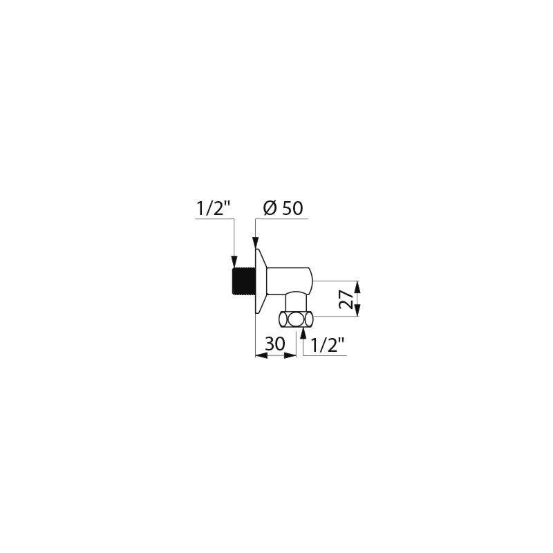 Delabie Anschlusswinkel G1/2B x G1/2 L30 H27mm