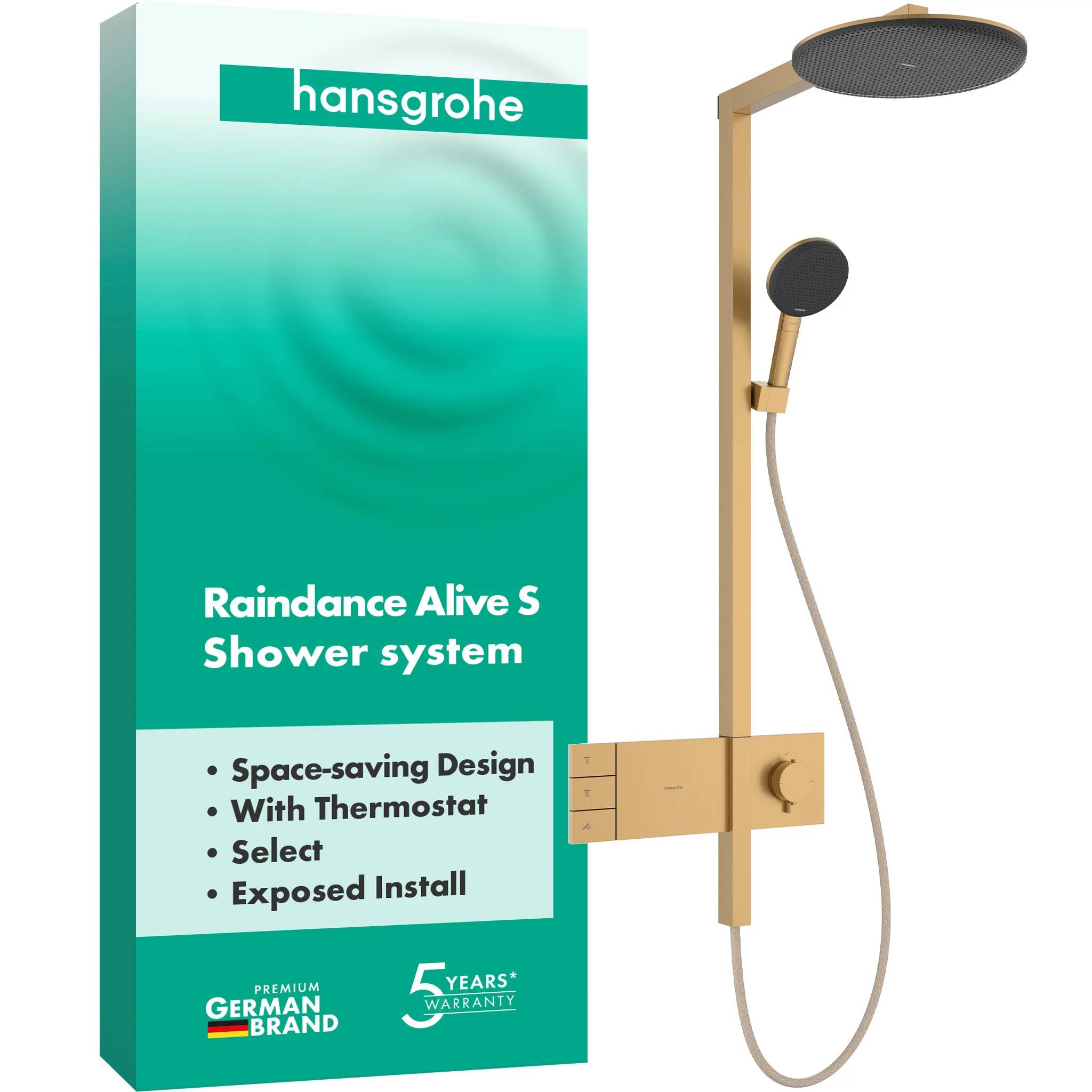 hansgrohe Showerpipe Raindance Alive S 300 2jet mit Thermostat BBR, 1 Stk.