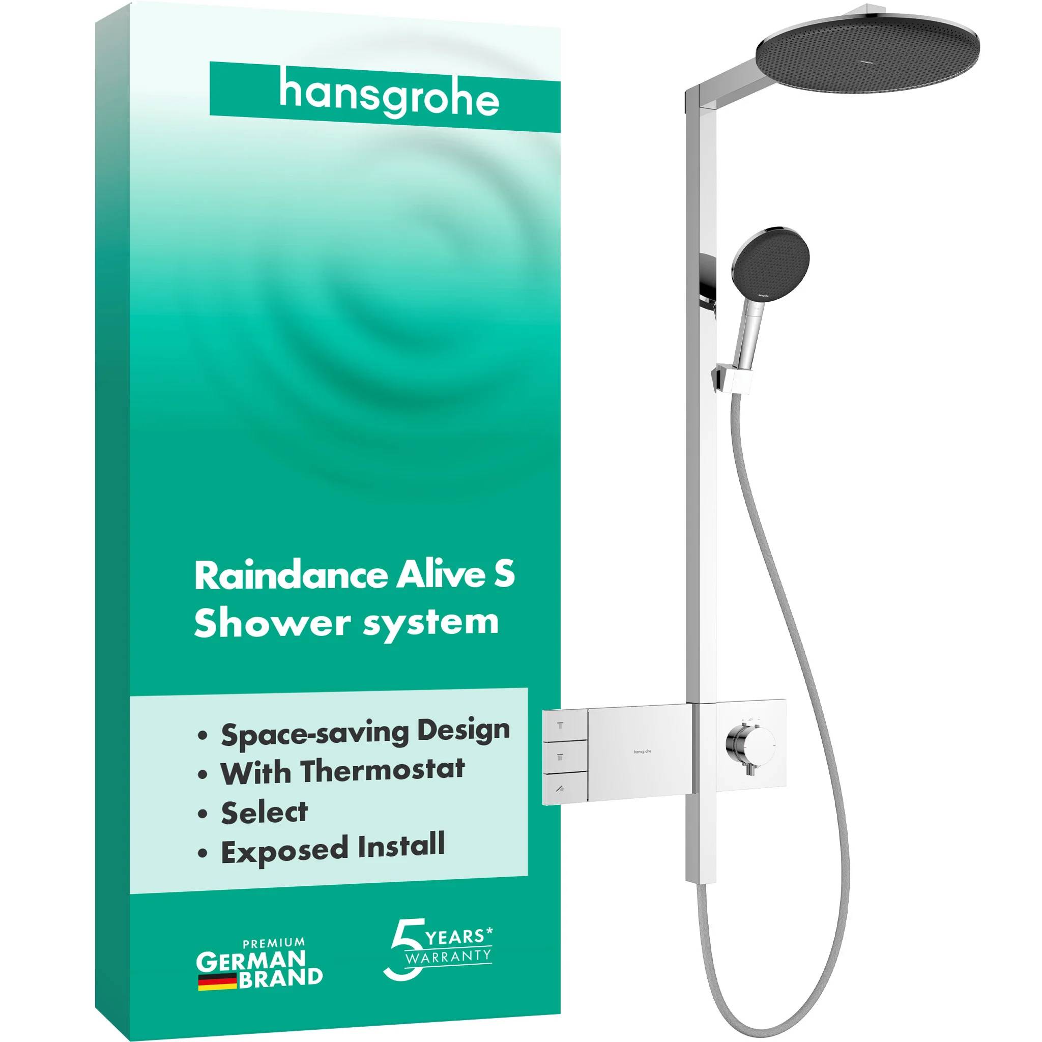 hansgrohe Showerpipe Raindance Alive S 300 2jet mit Thermostat chrom, 1 Stk.