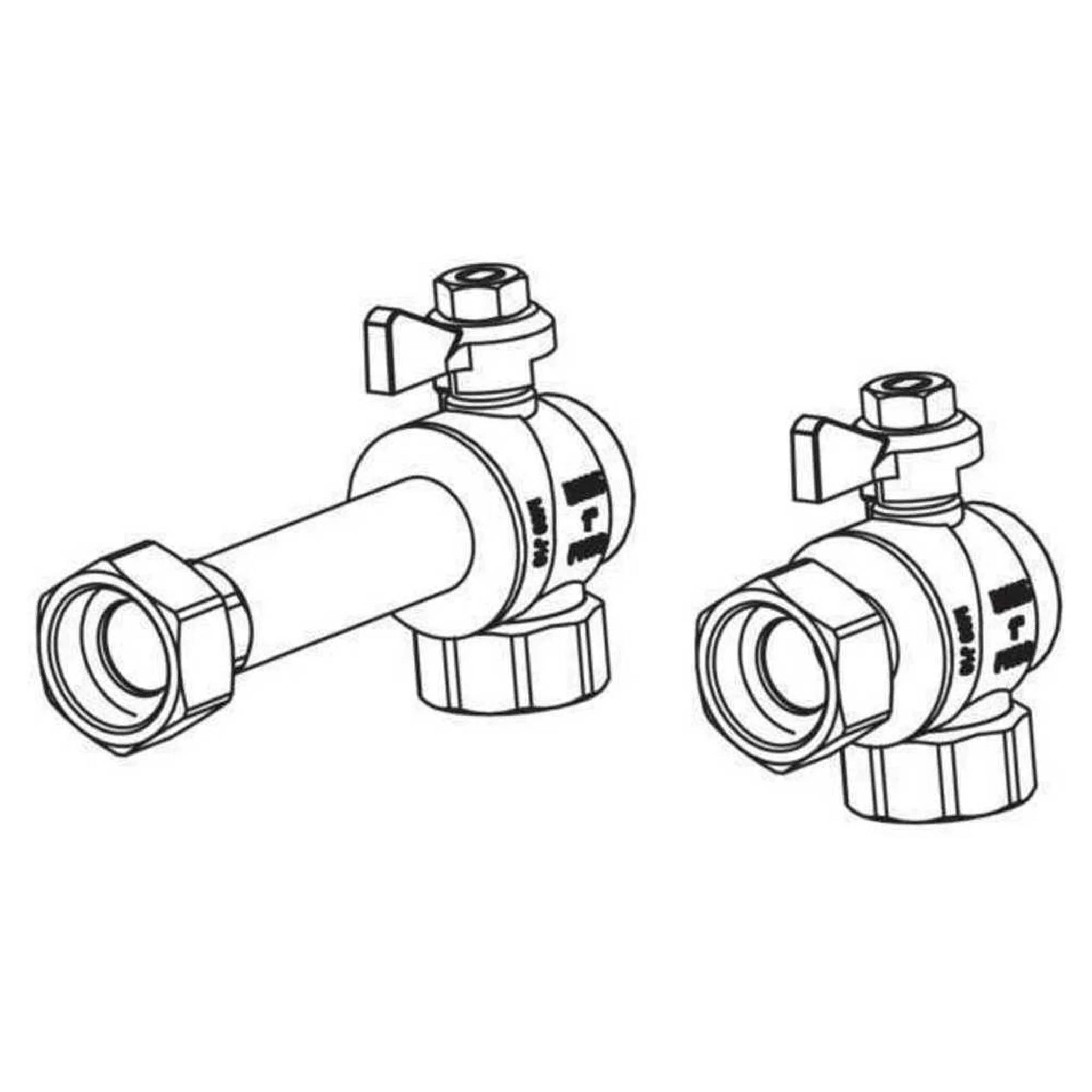 REHAU Eckkugelhahn-Set, G1, HKV/HKV-D/HLV, Edelstahl, 1 Stk.
