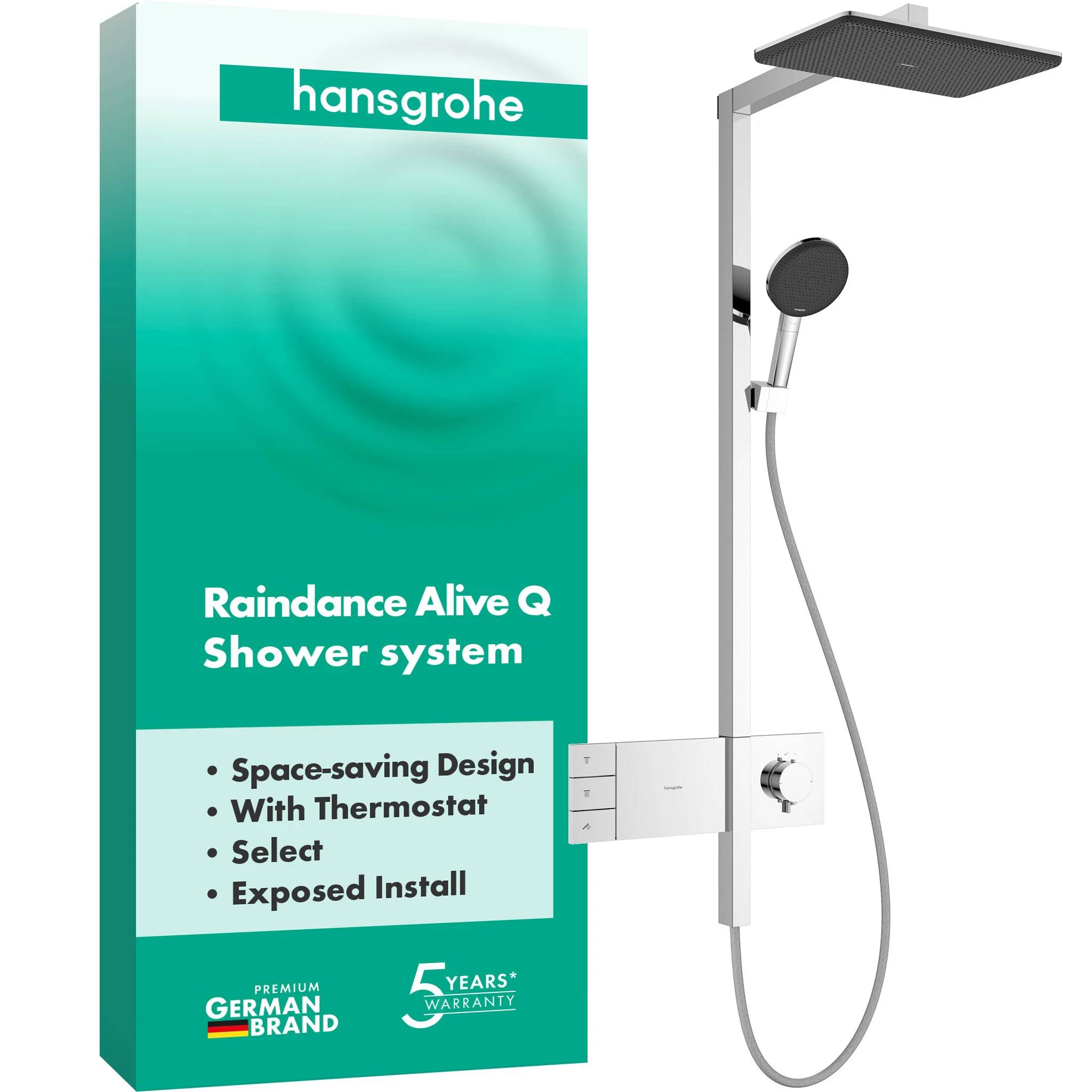 hansgrohe Showerpipe Raindance Alive Q 210/340 2jet mit Thermostat chrom, 1 Stk.