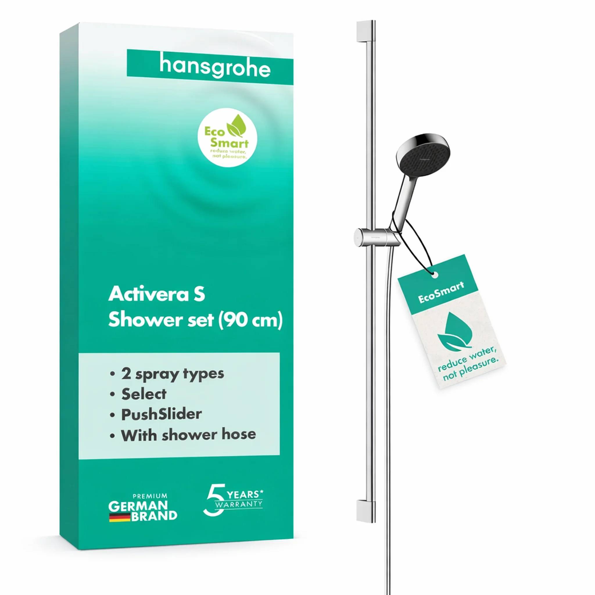 hansgrohe Activera Select S Brauseset 95 2jet EcoSmart mit Brausestange 90 cm, Chrom
