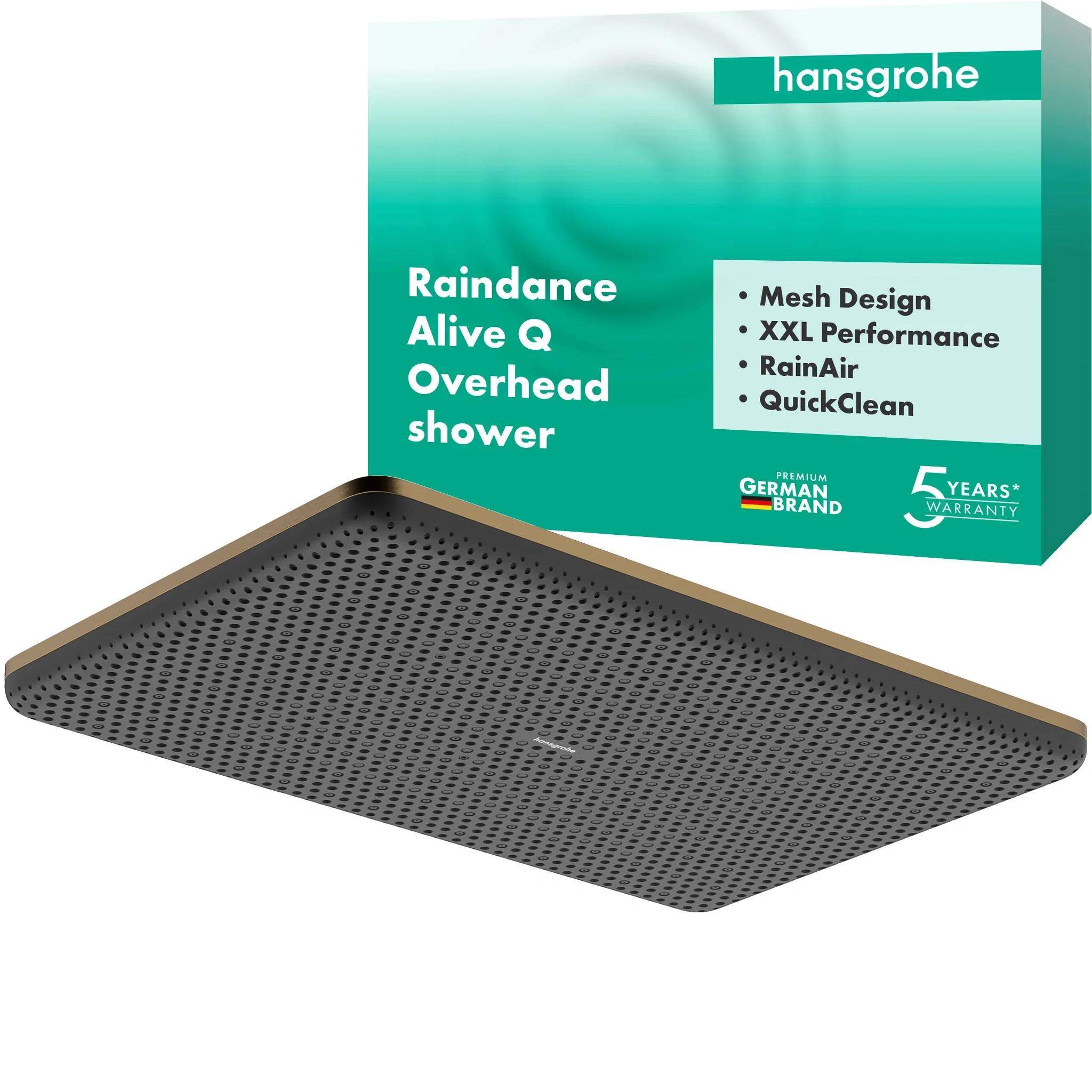hansgrohe Raindance Alive Q, Kopfbrause, 210/340, 1jet, Brushed Bronze, 1 Stk.