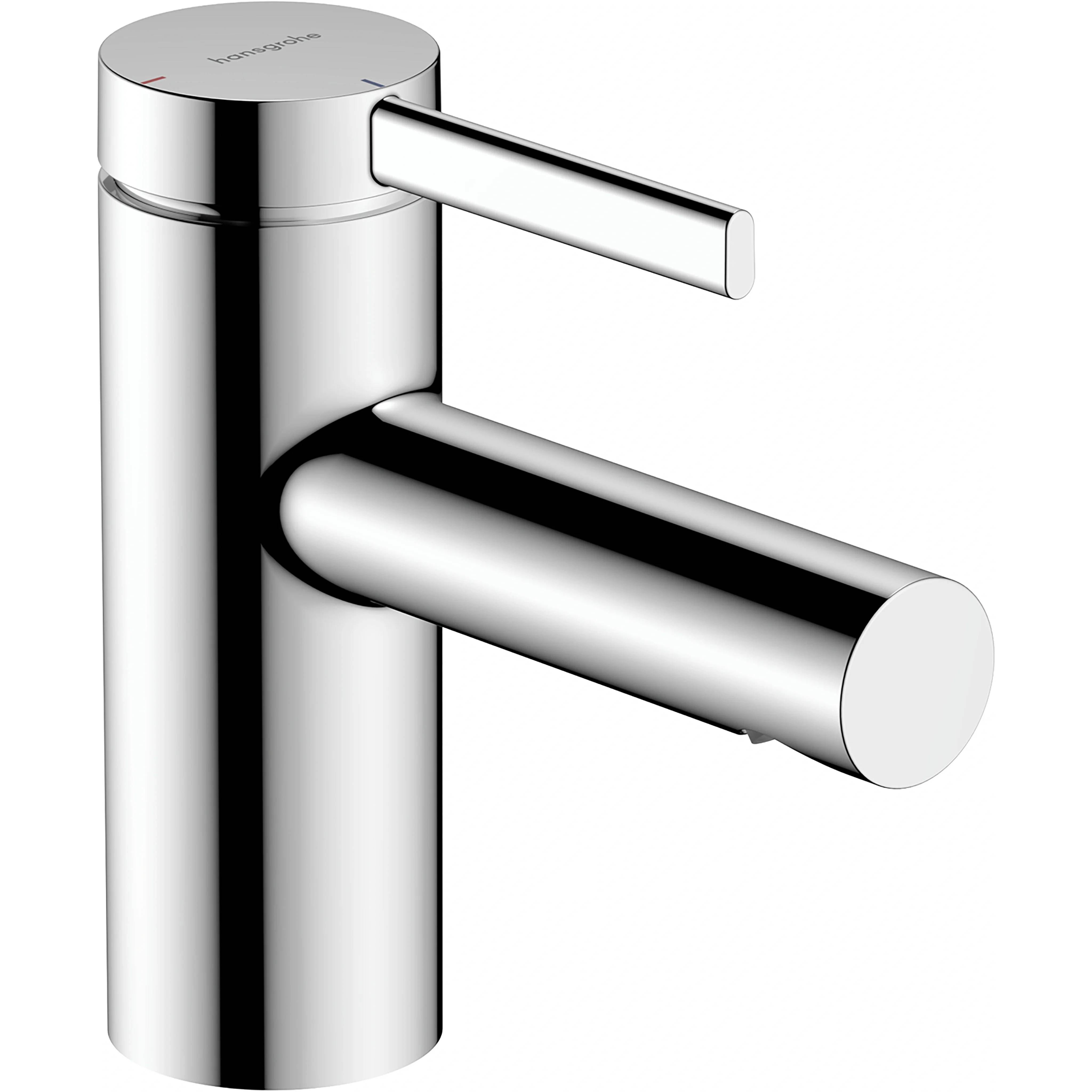 Chrome-Einhebel-Badezimmermischer, dargestellt in einem produktstilisierten Bild.