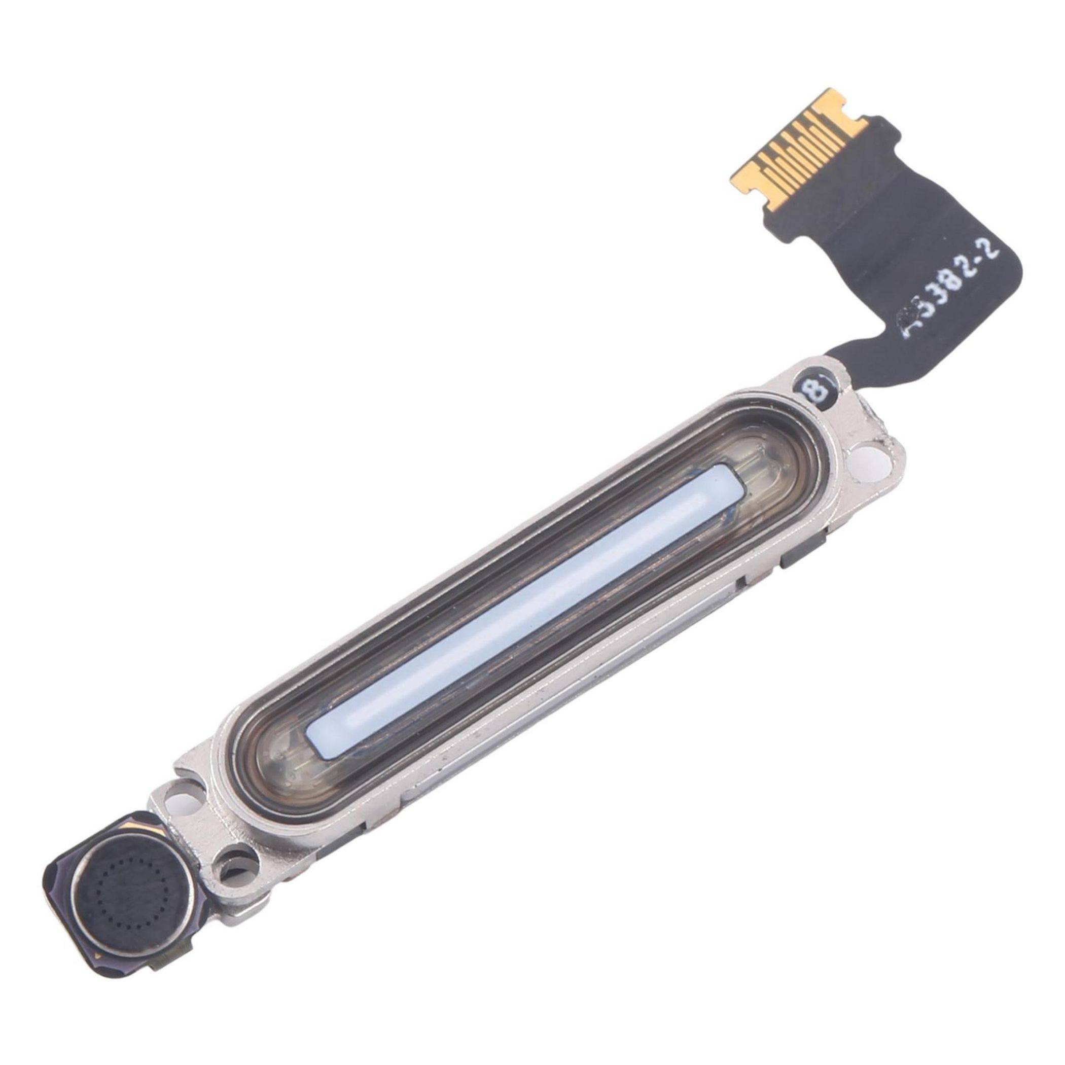 Smartphone-Hörermuschel-Lautsprecher-Komponente mit Metallgehäuse und angeschlossenem Flexkabel, verwendet für die Audioausgabe in Mobiltelefonen.