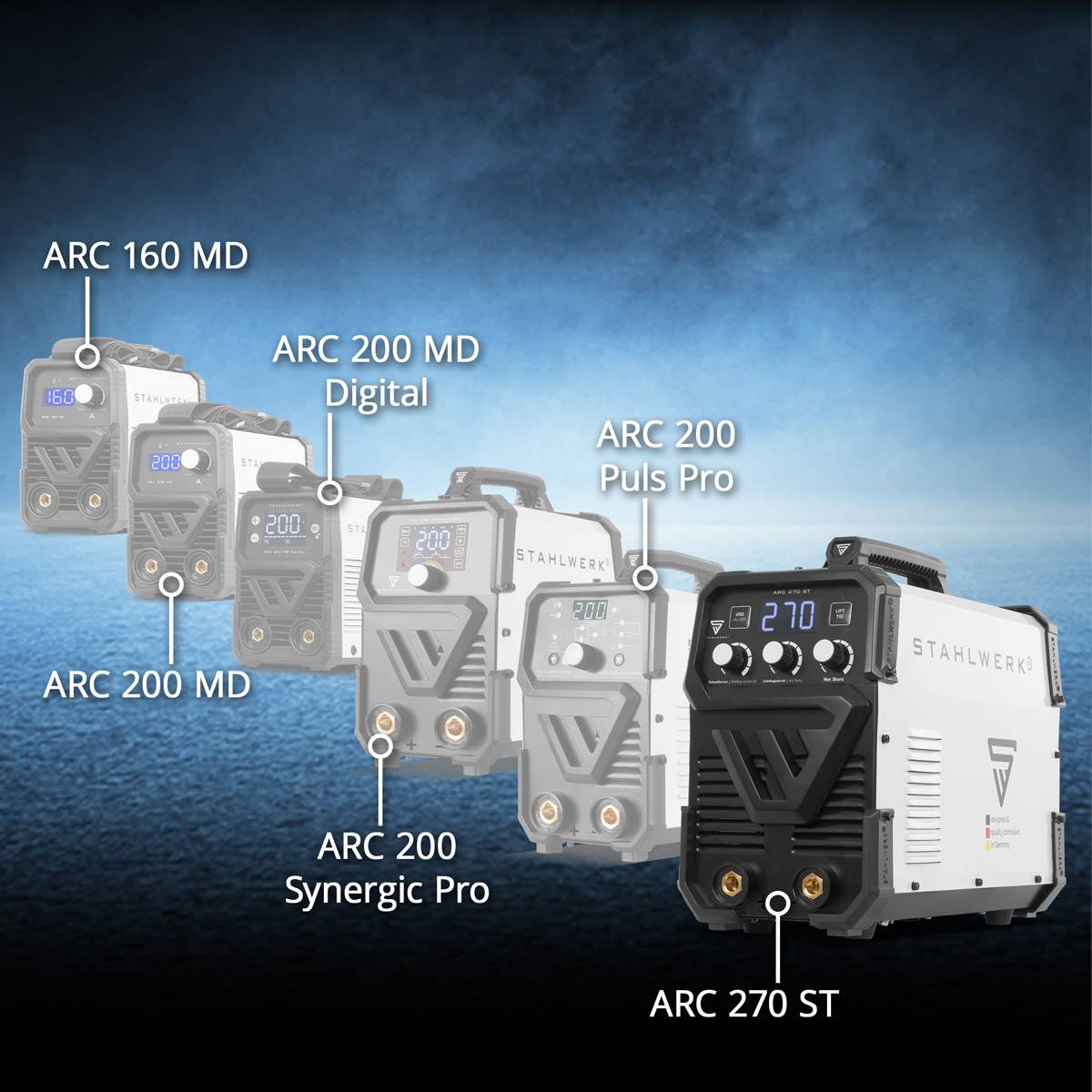 STAHLWERK Elektroden Schweißgerät ARC 270 ST MMA/E-Hand und Lift TIG Inverter