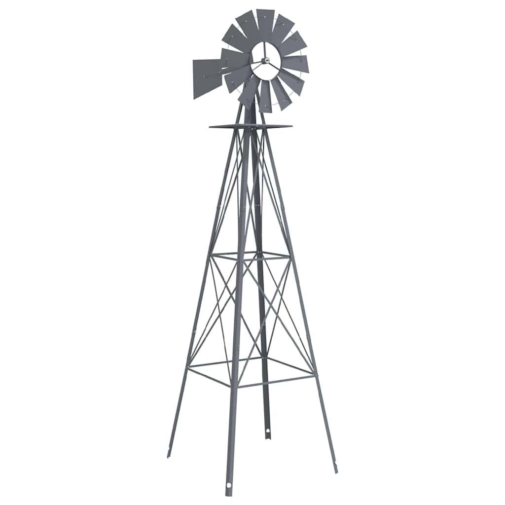 vidaXL Windmühle Grau 84 x 68 x 245 cm Eisen