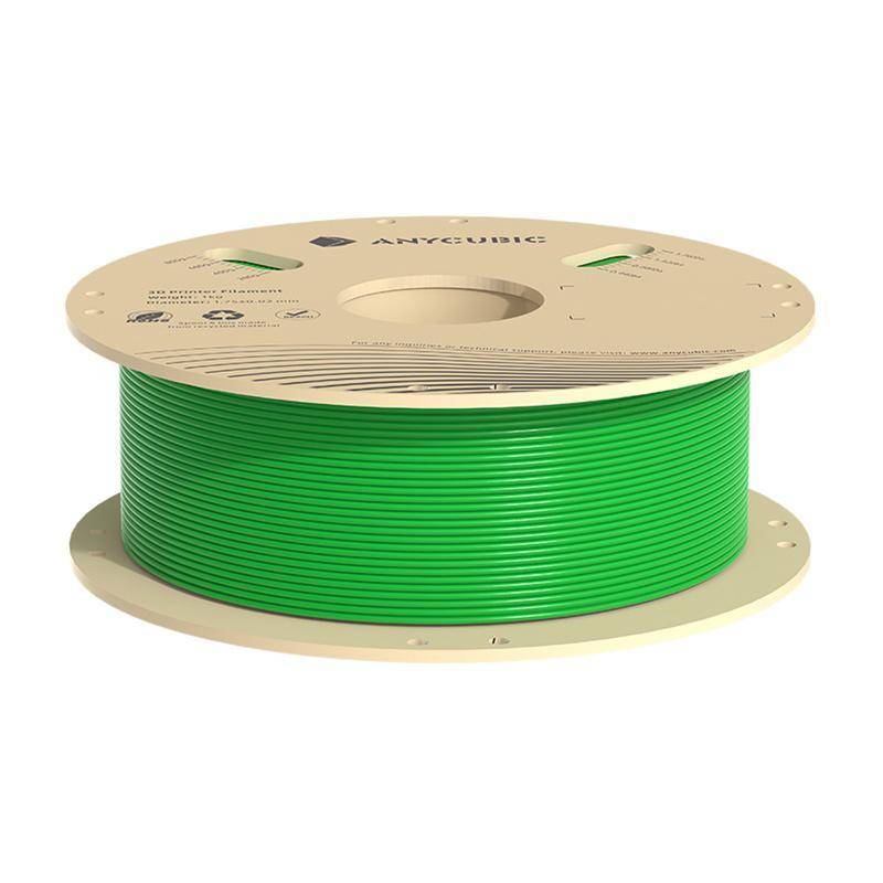 Eine Spule grünes 3D-Druckfilament mit der Aufschrift 