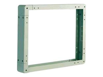 Ein grüner rechteckiger Rahmen mit Scharnieranschlüssen wird gezeigt, der höchstwahrscheinlich für strukturelle oder Montagezwecke vorgesehen ist.