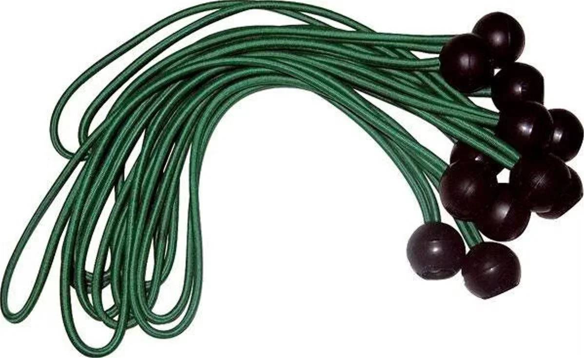 Grünes Springseil mit schwarzen Griffen, auf einer Seite aufgewickelt.