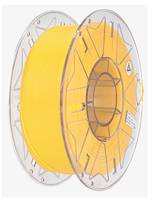 Eine Spule mit gelbem Filament zum 3D-Drucken mit transparentem Kunststoffgehäuse.