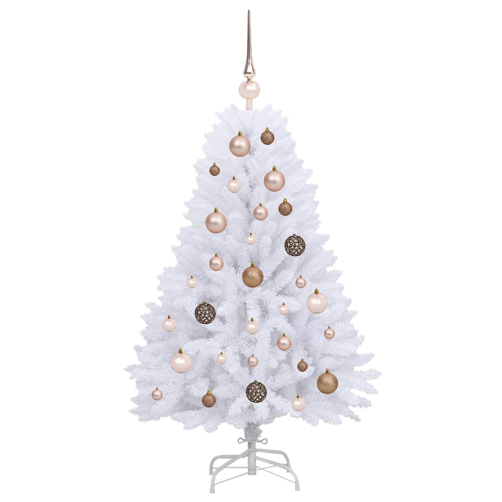 vidaXL Künstlicher Weihnachtsbaum Weiß 68 x 68 x 120 cm PVC und Metall