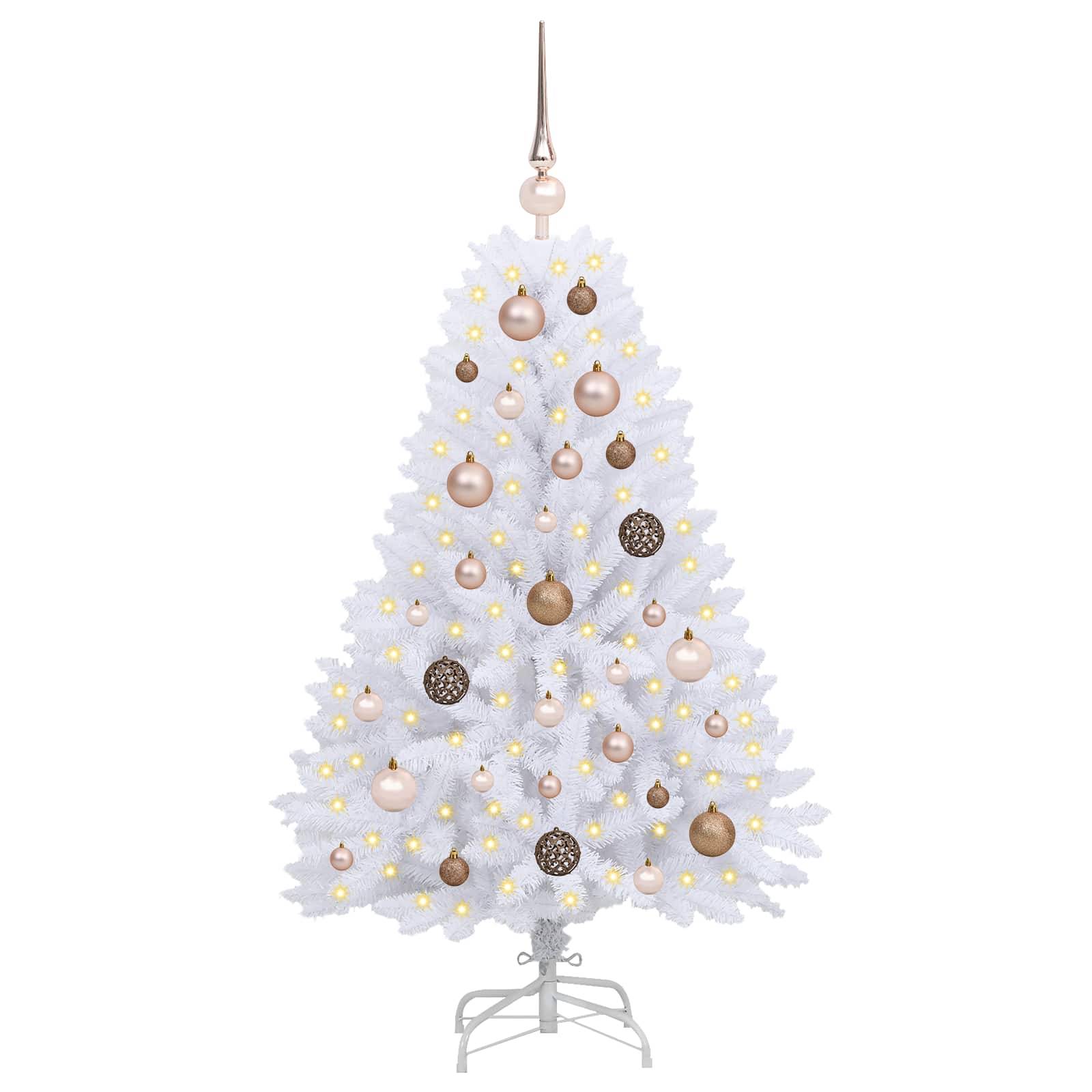 vidaXL Künstlicher Weihnachtsbaum Weiß 68 x 68 x 120 cm PVC und Metall