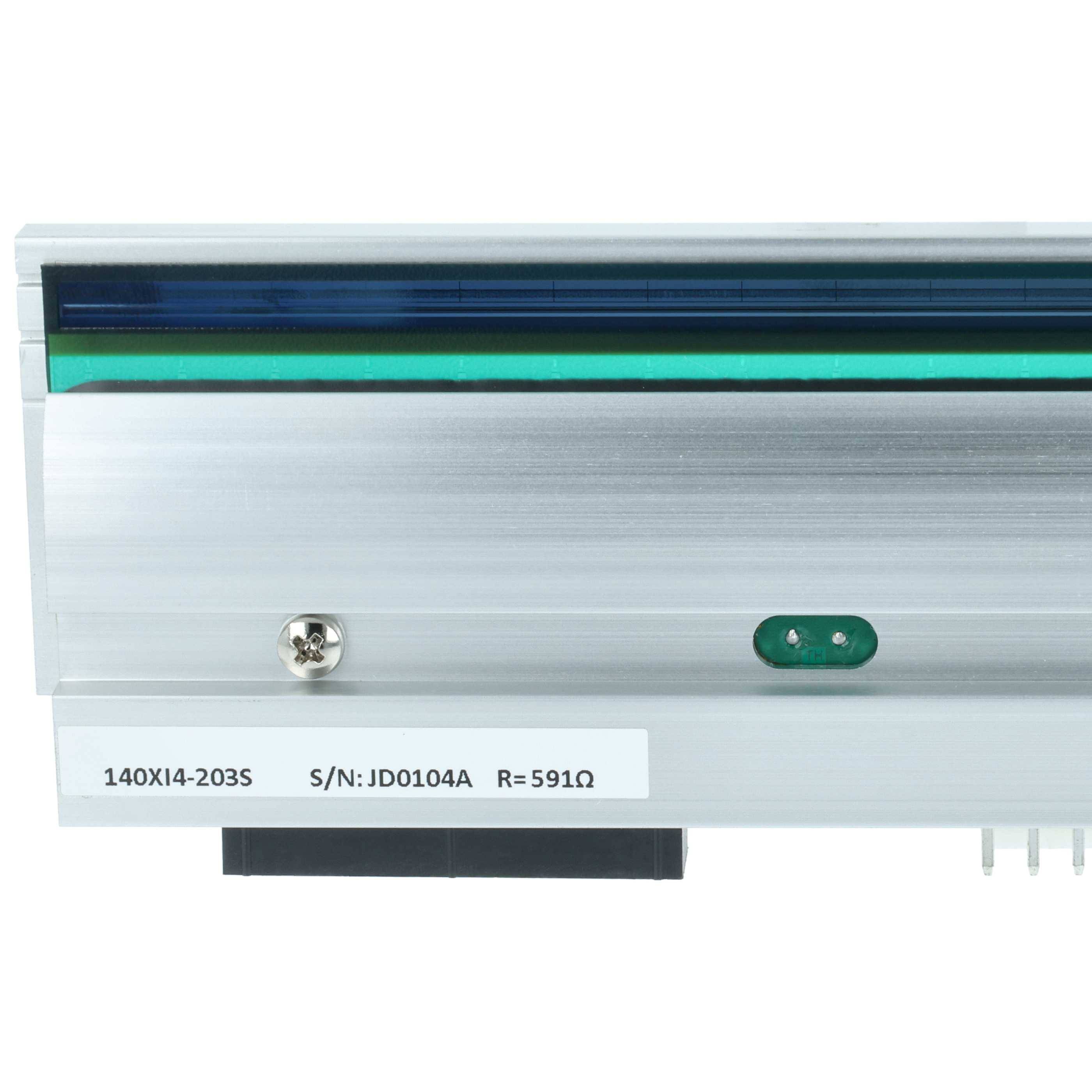Eine silberne elektronische Komponente mit einer grünen LED und einer sichtbaren Seriennummer. Der Text '140XI4-203S S/N: JD0104A R=591Ω' ist zu sehen.