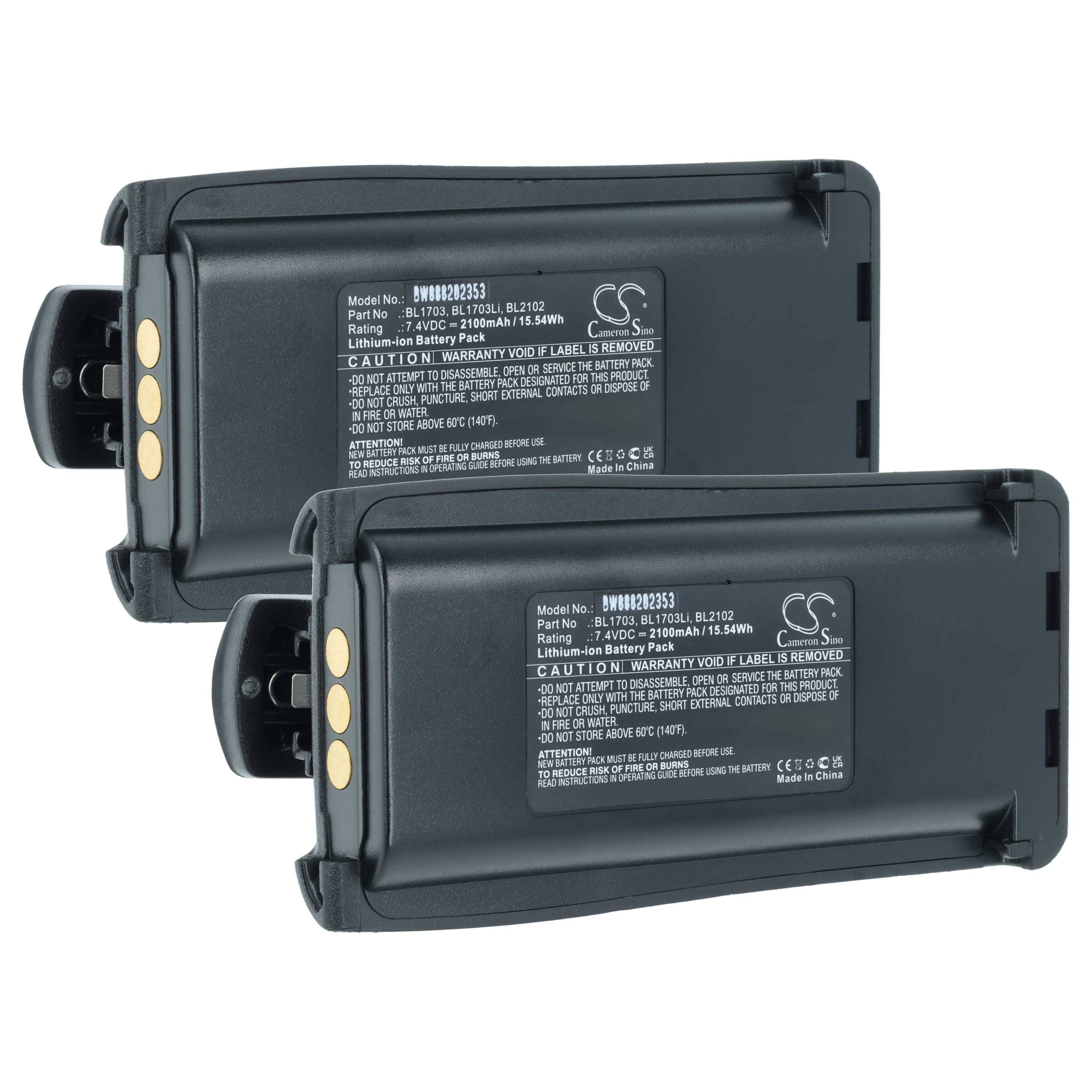 Zwei schwarze wiederaufladbare Akkupacks mit Etikettentext, der die Modellnummer 'HNN9008A', Details und Sicherheitshinweise anzeigt.