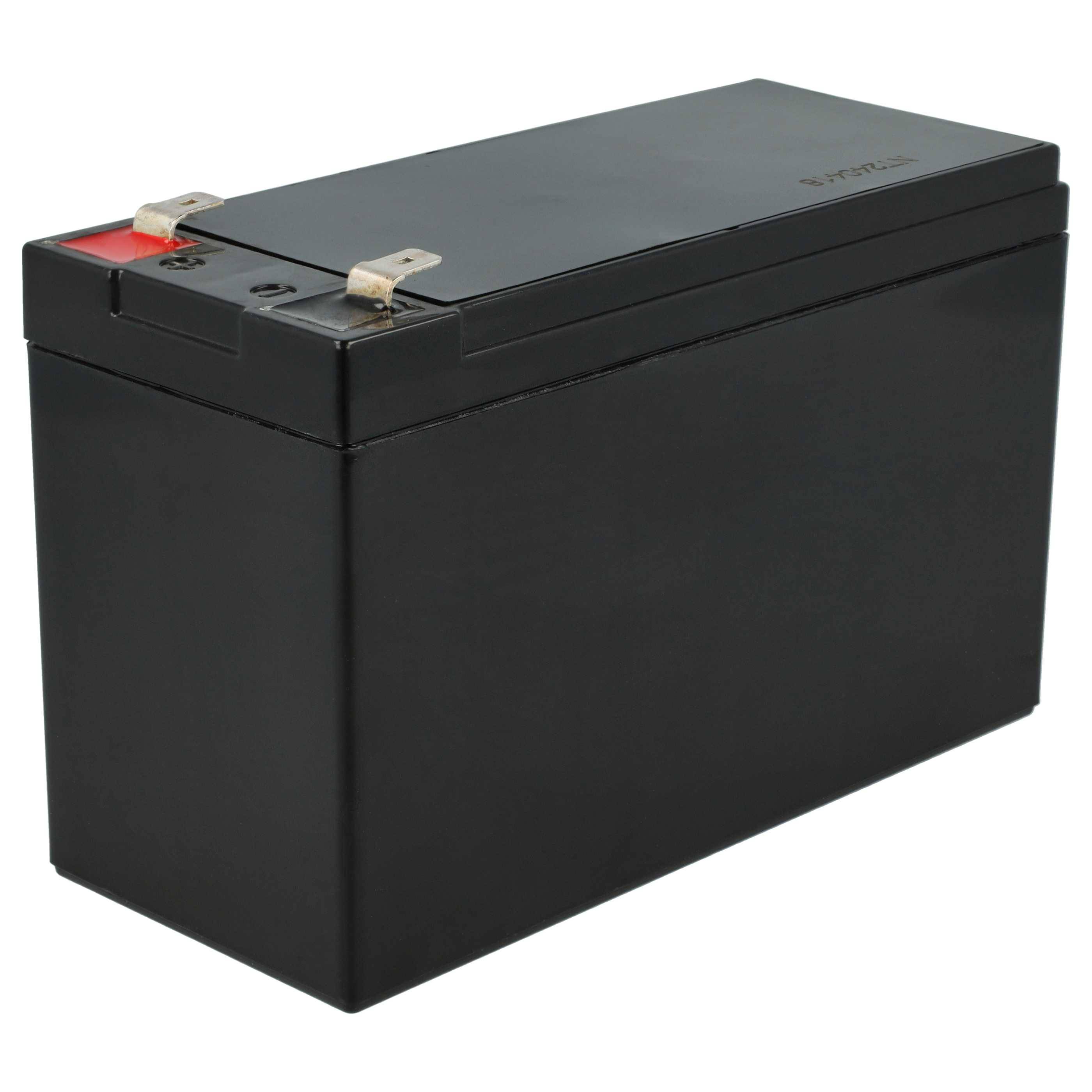 Eine schwarze rechteckige wiederaufladbare Batterie mit Metallkontakten oben, die für verschiedene elektronische Geräte und Notstromsysteme verwendet wird.