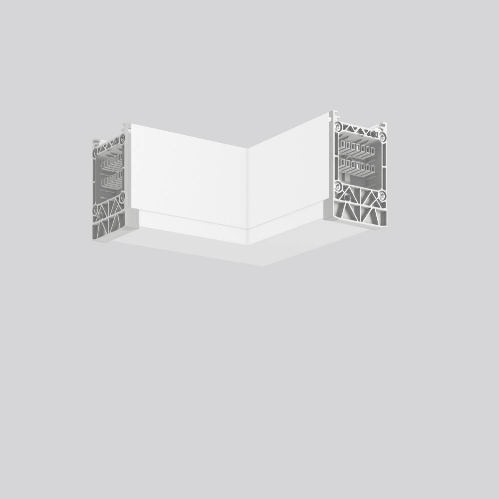 Eine geometrische Deckenleuchte mit Eckdesign, die an den Seiten mit kunstvollen dreieckigen Mustern verziert ist, vor einem grauen Hintergrund.