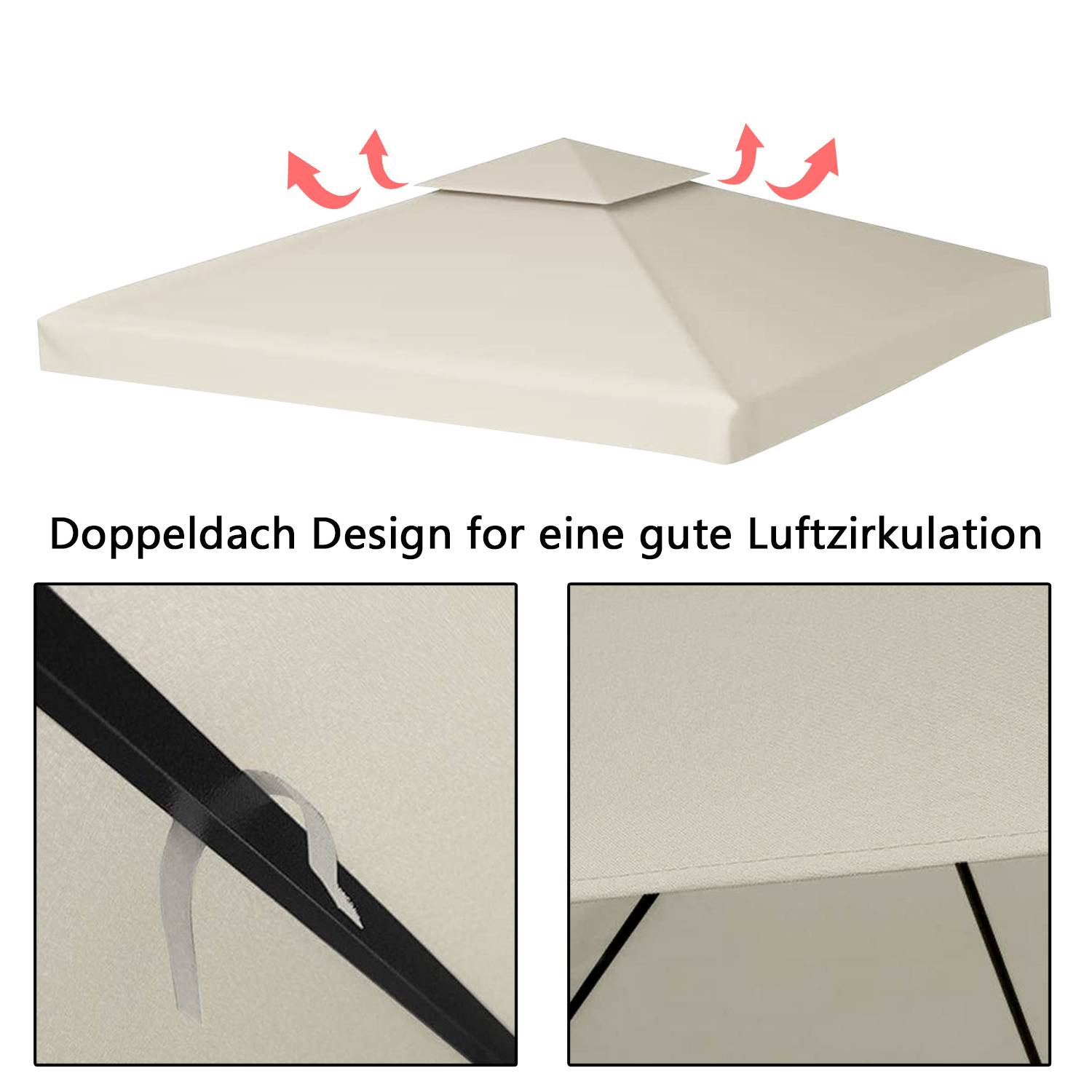 Design des Doppeldachs für eine gute Luftzirkulation