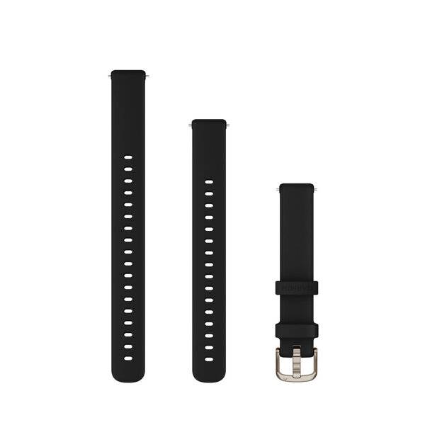 Garmin Lily 2-Armband (14 mm), Silikon Schwarz/Cremegold