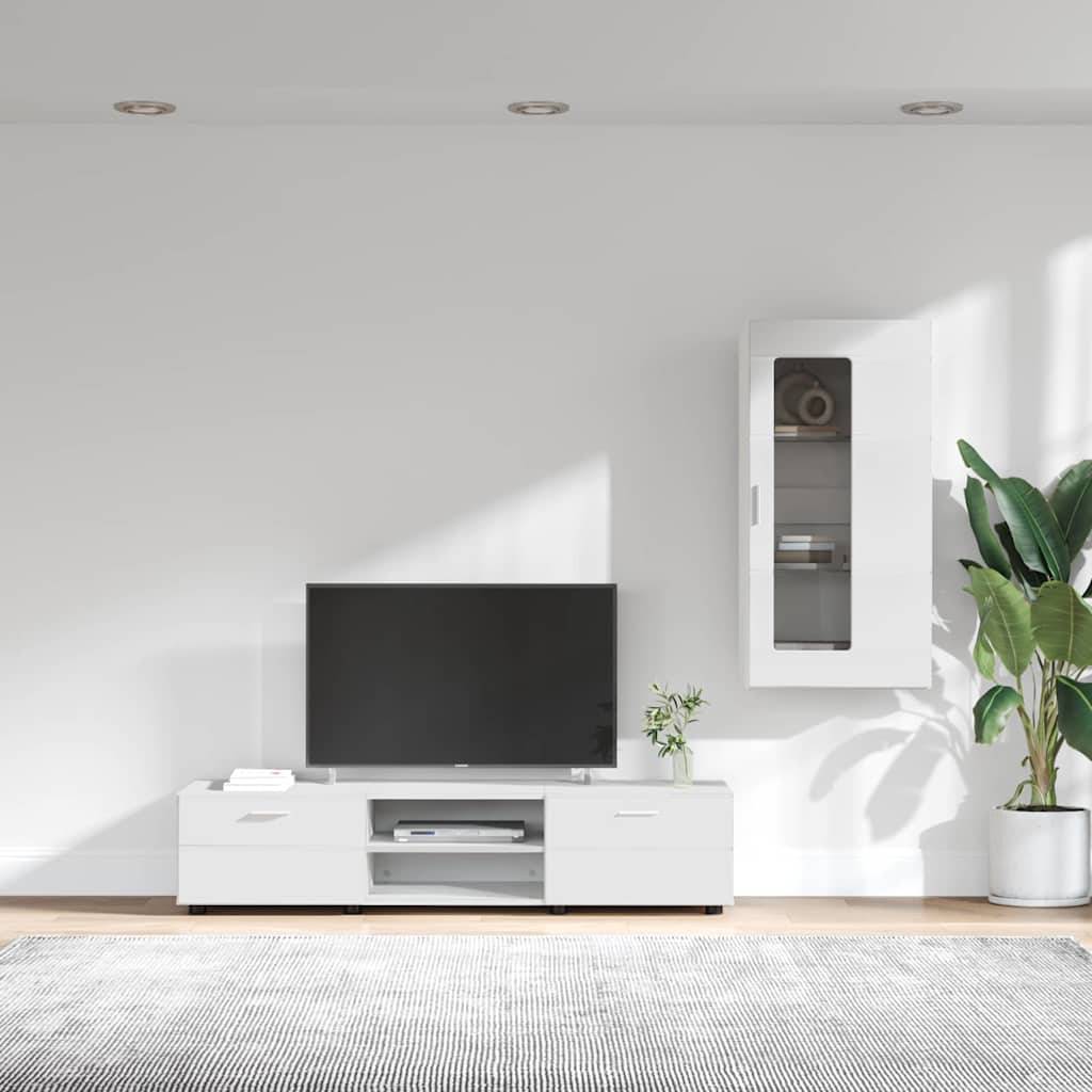 vidaXL TV-Schrankset mit Schubladen FLORIN 3 pcs Weiß Holzwerkstoff