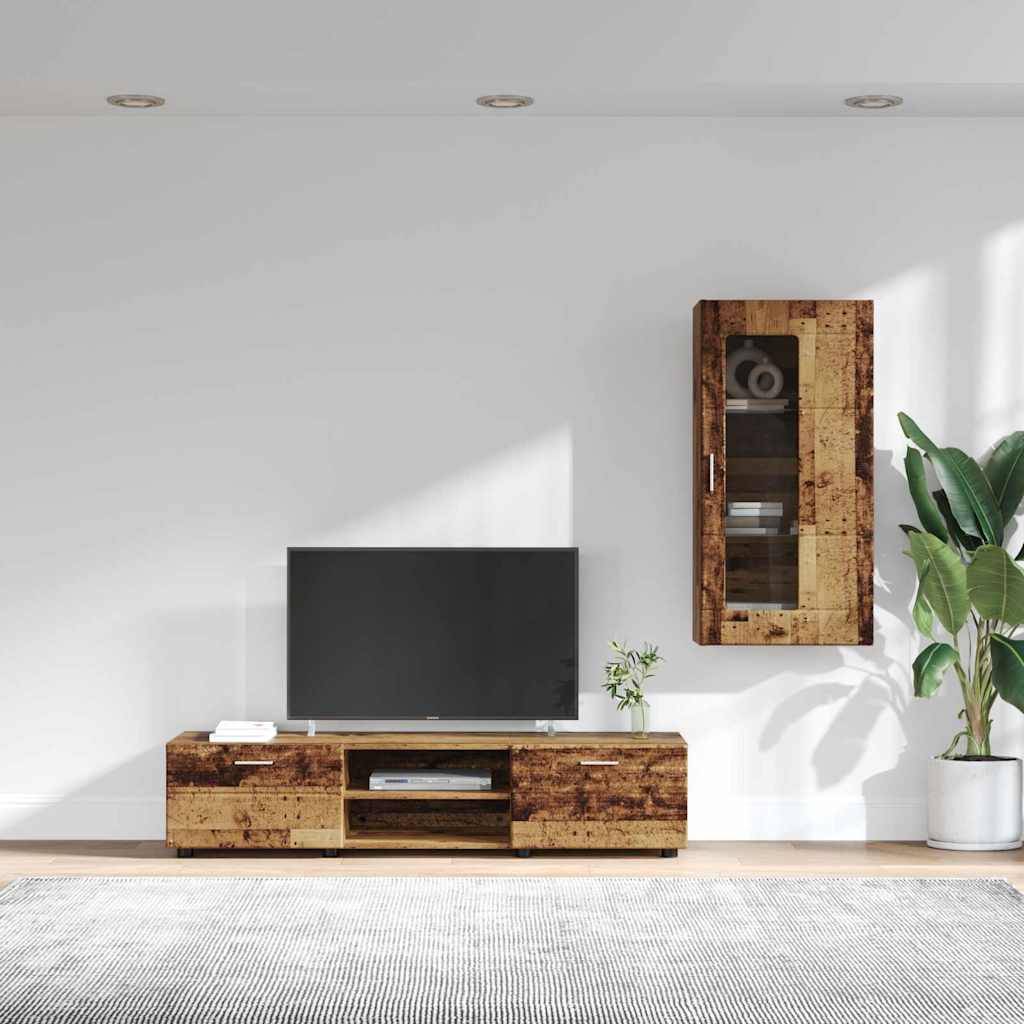 vidaXL TV-Schrankset mit Schubladen FLORIN 3 pcs Altholz Holzwerkstoff