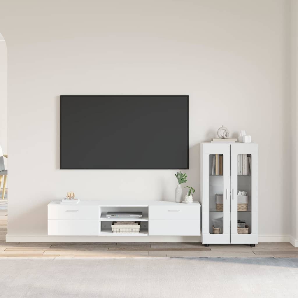 vidaXL TV-Schrankset mit Schubladen FLORIN 3 pcs Weiß Holzwerkstoff