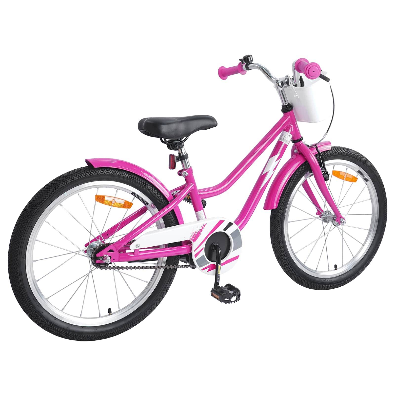 vidaXL Kinderfahrrad 18 Zoll für 5-7 Jahre alt Dunkelrosa