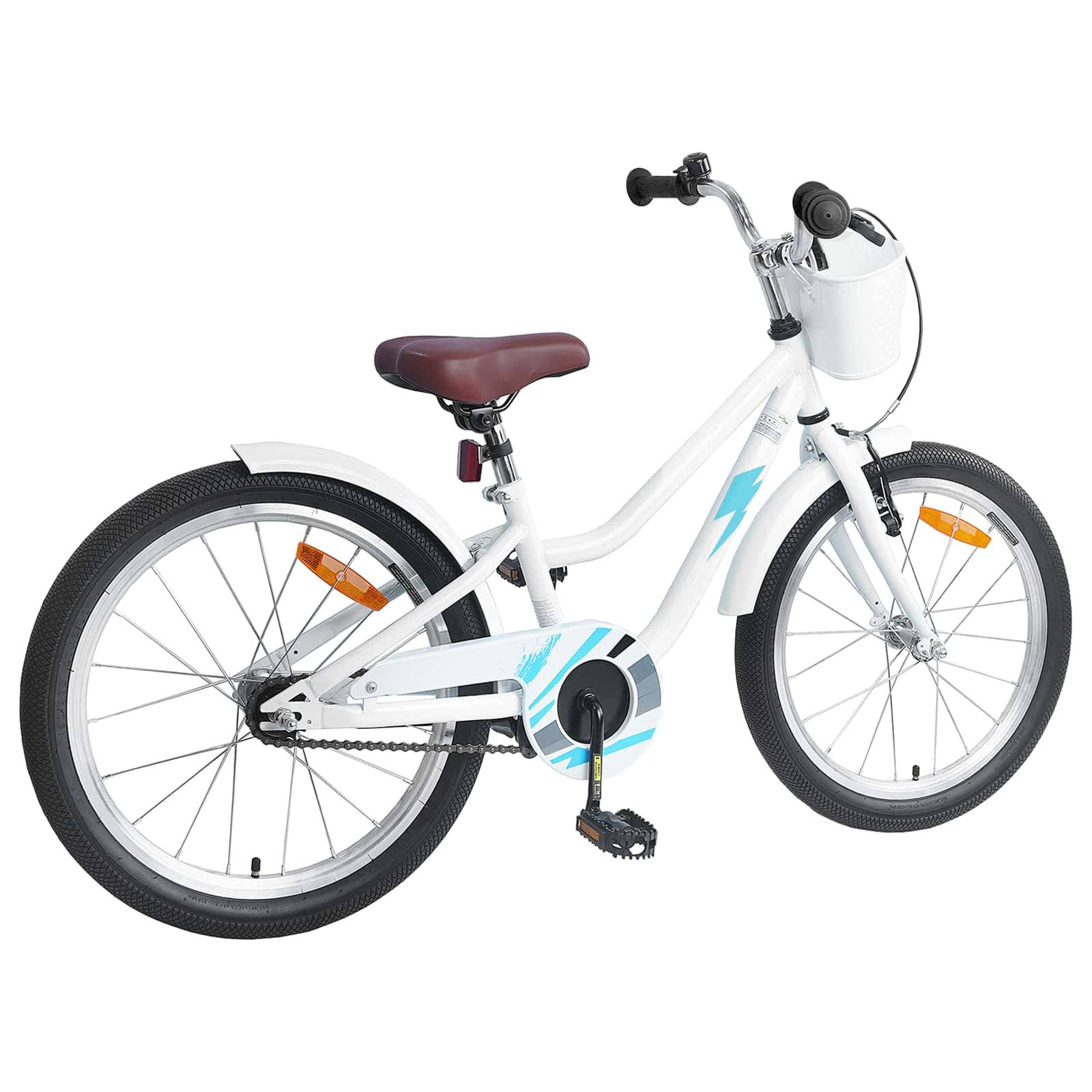 vidaXL Kinderfahrrad 18 Zoll für 5-7 Jahre alt Weiß