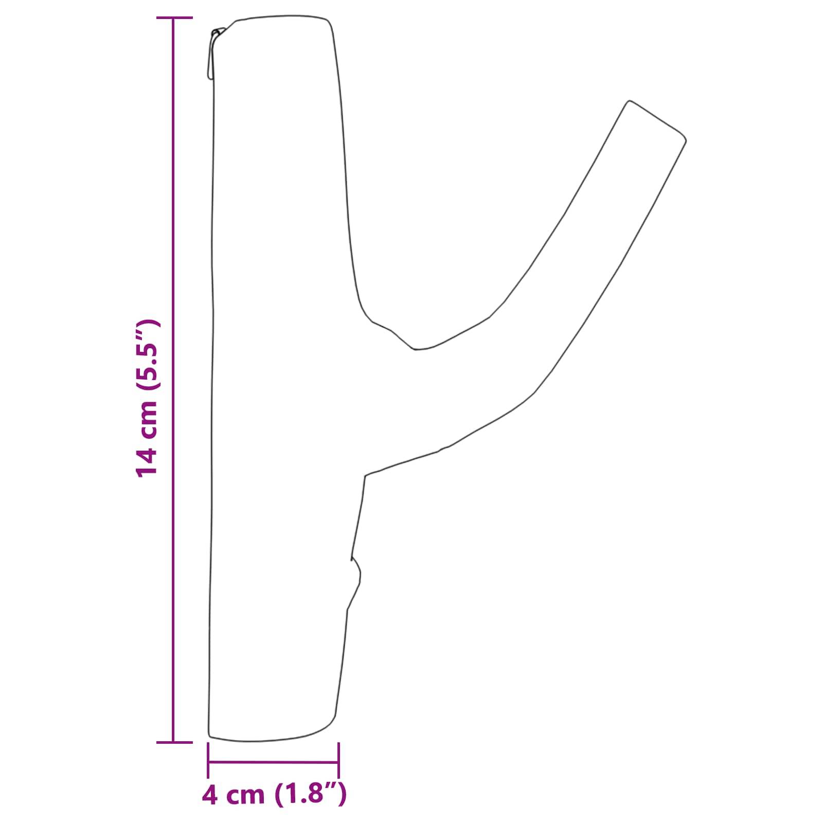 Eine Skizze einer Schleuderform mit beschrifteten Abmessungen: Höhe 14 cm (5,5