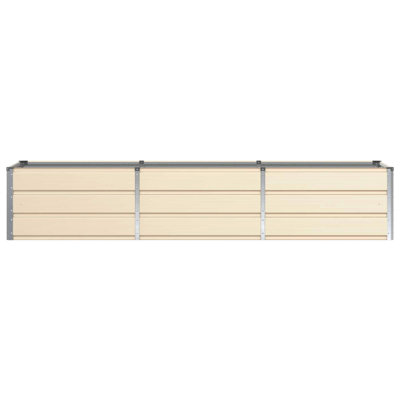 vidaXL Pflanzkübel Elfenbein 240 x 80 x 45 cm Stahl