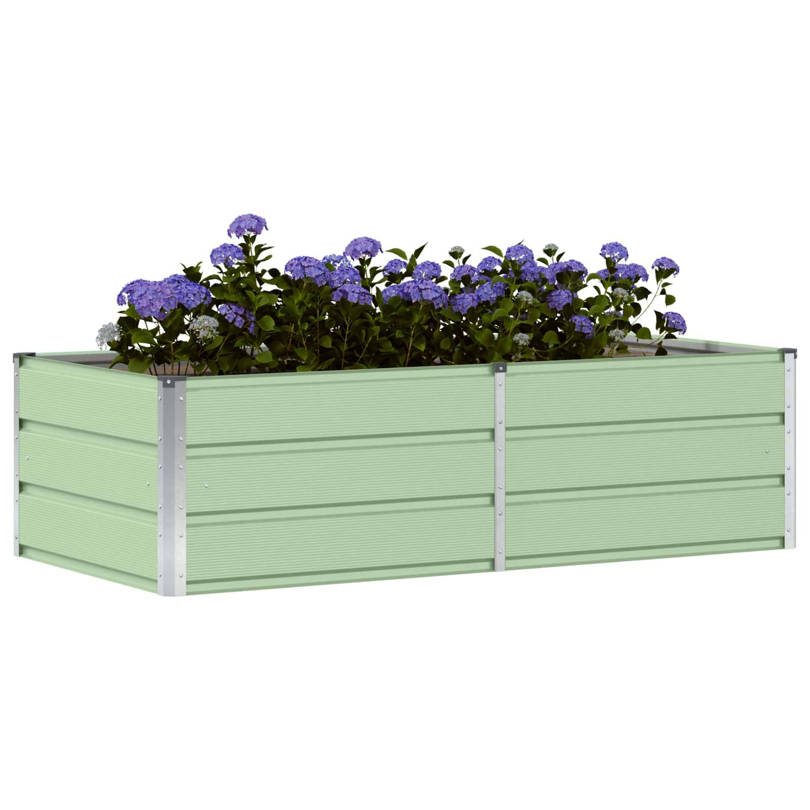vidaXL Pflanzkübel Grün 160 x 80 x 45 cm Stahl