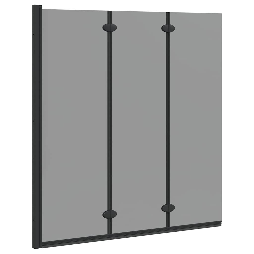 Ein großes, flaches, graues Panel, das durch schwarze Linien in drei vertikale Abschnitte unterteilt ist, mit kleinen schwarzen ovalen Verbindern an Ober- und Unterseite.