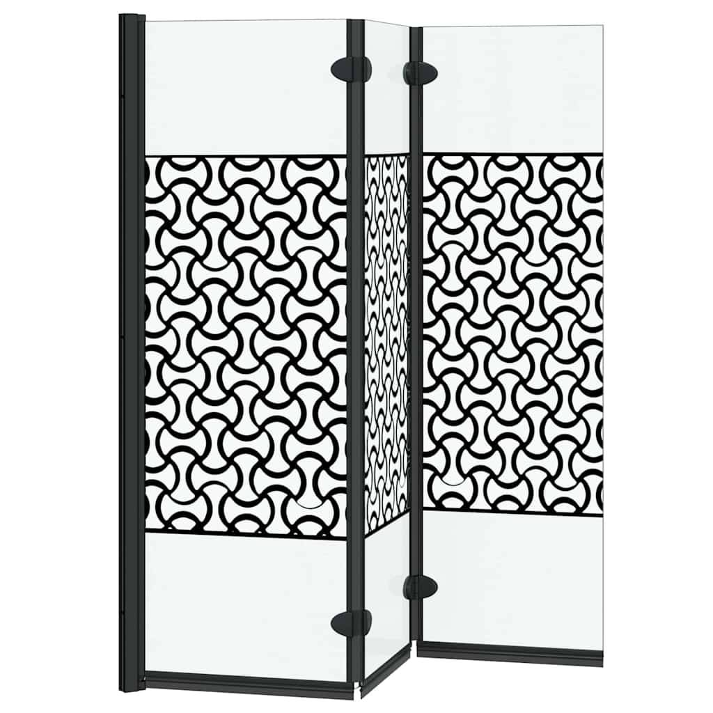 vidaXL Duschabtrennung Schwarz und Transparent 130 x 130 cm