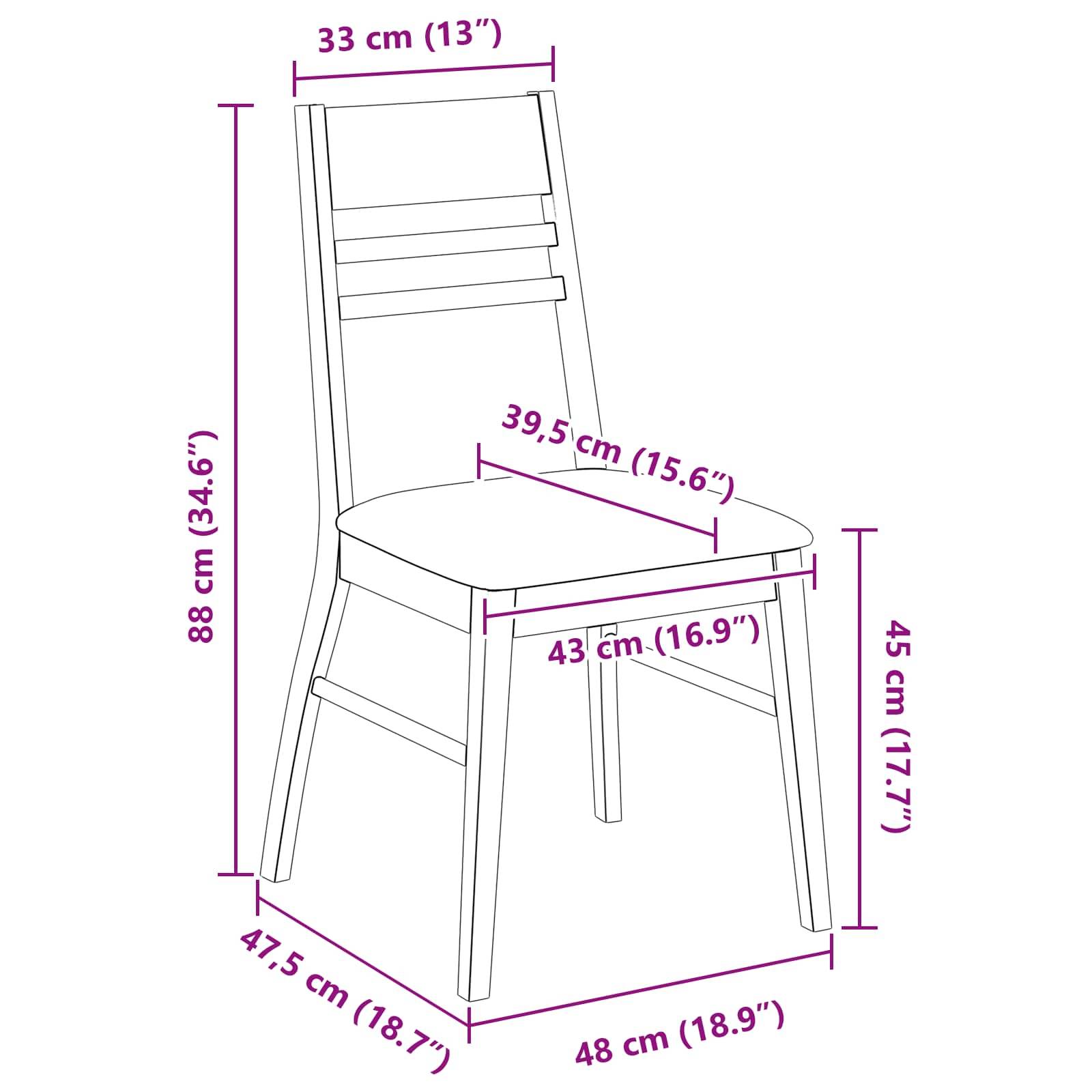 vidaXL Esszimmerstühle 2 pcs Hellbraun 43 x 54 x 89 cm