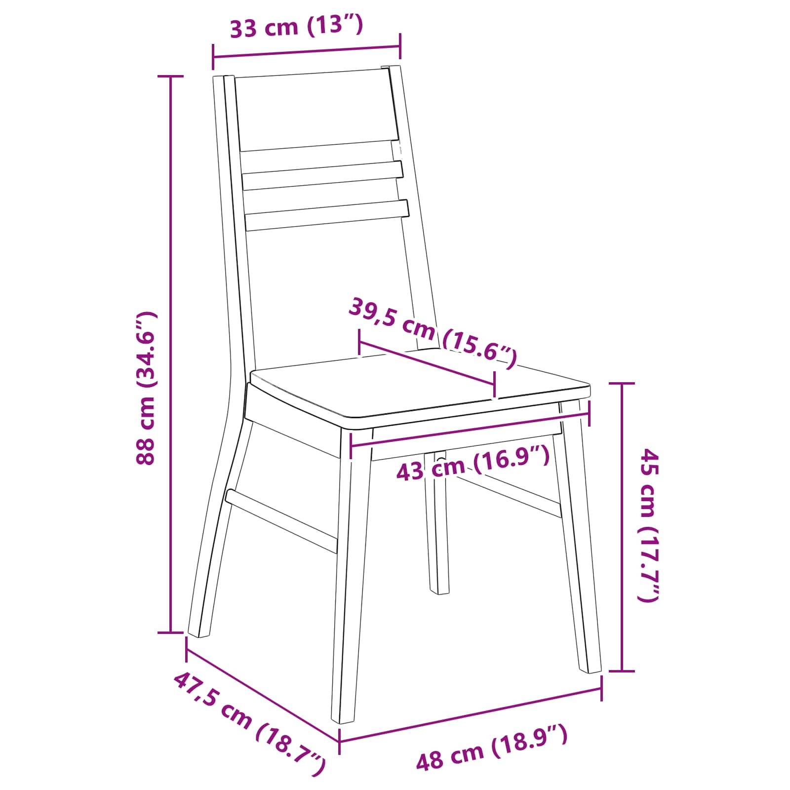 vidaXL Esszimmerstühle 2 pcs Hellbraun 43 x 54 x 89 cm