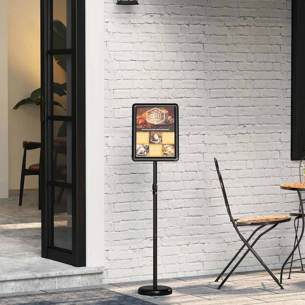 vidaXL Messestände Schwarz 30 x 25 x 128 cm Aluminium