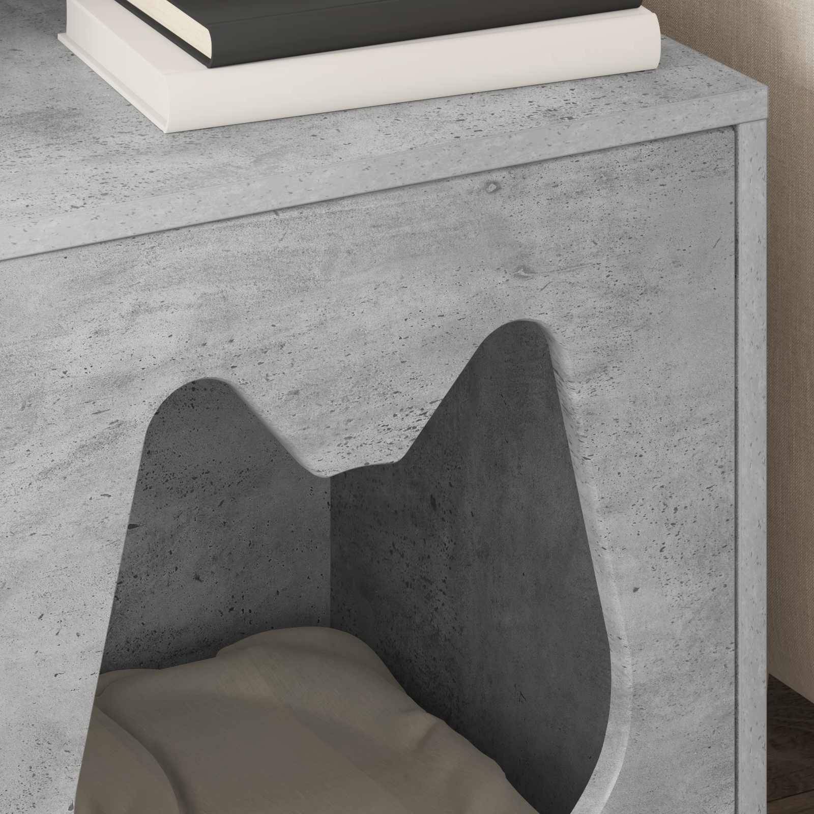 vidaXL Katzenhaus Beton 42,5 x 40 x 53,5 cm Holzwerkstoff