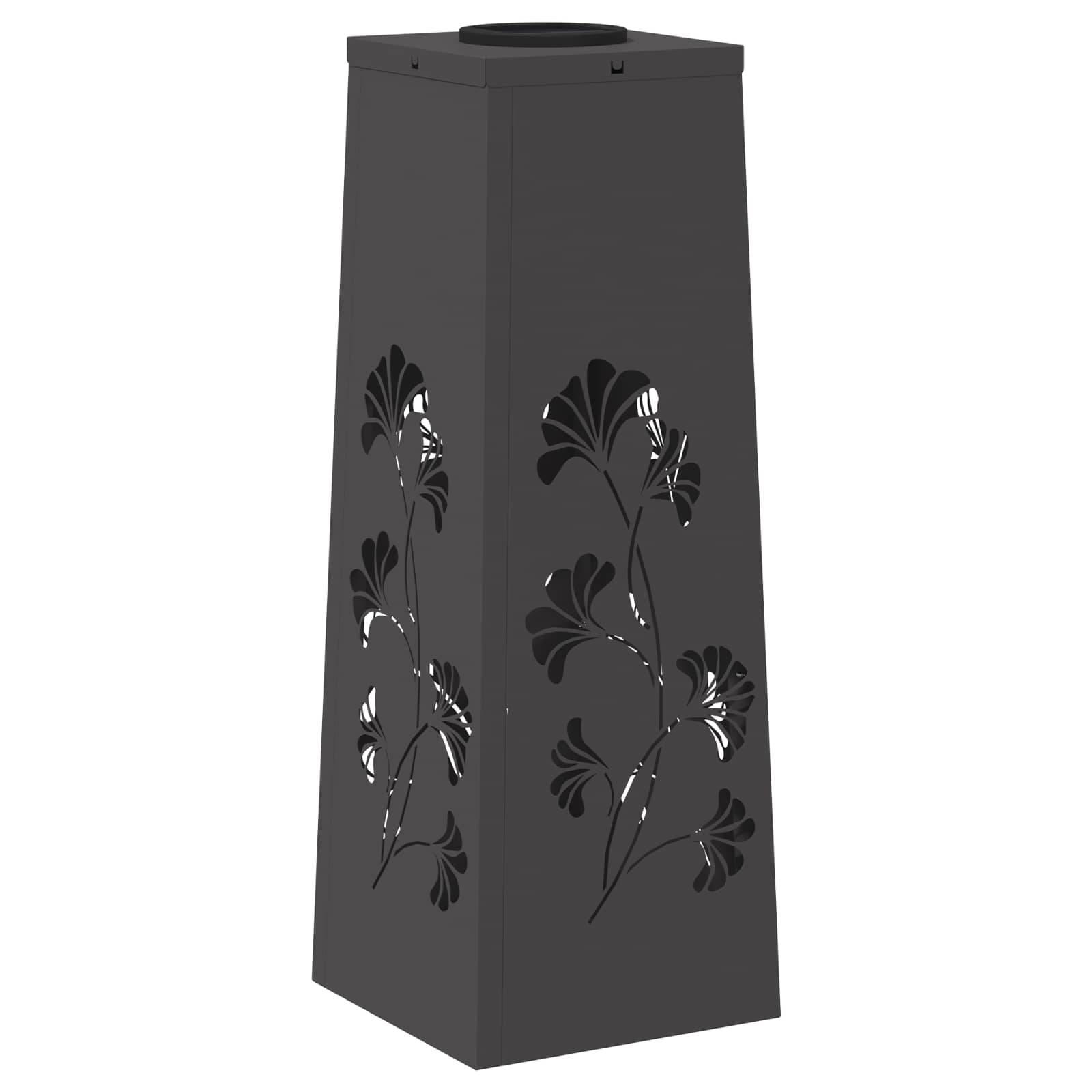 vidaXL Solar LED Weg Licht 2 pcs Schwarz Kalt gewalzter Stahl