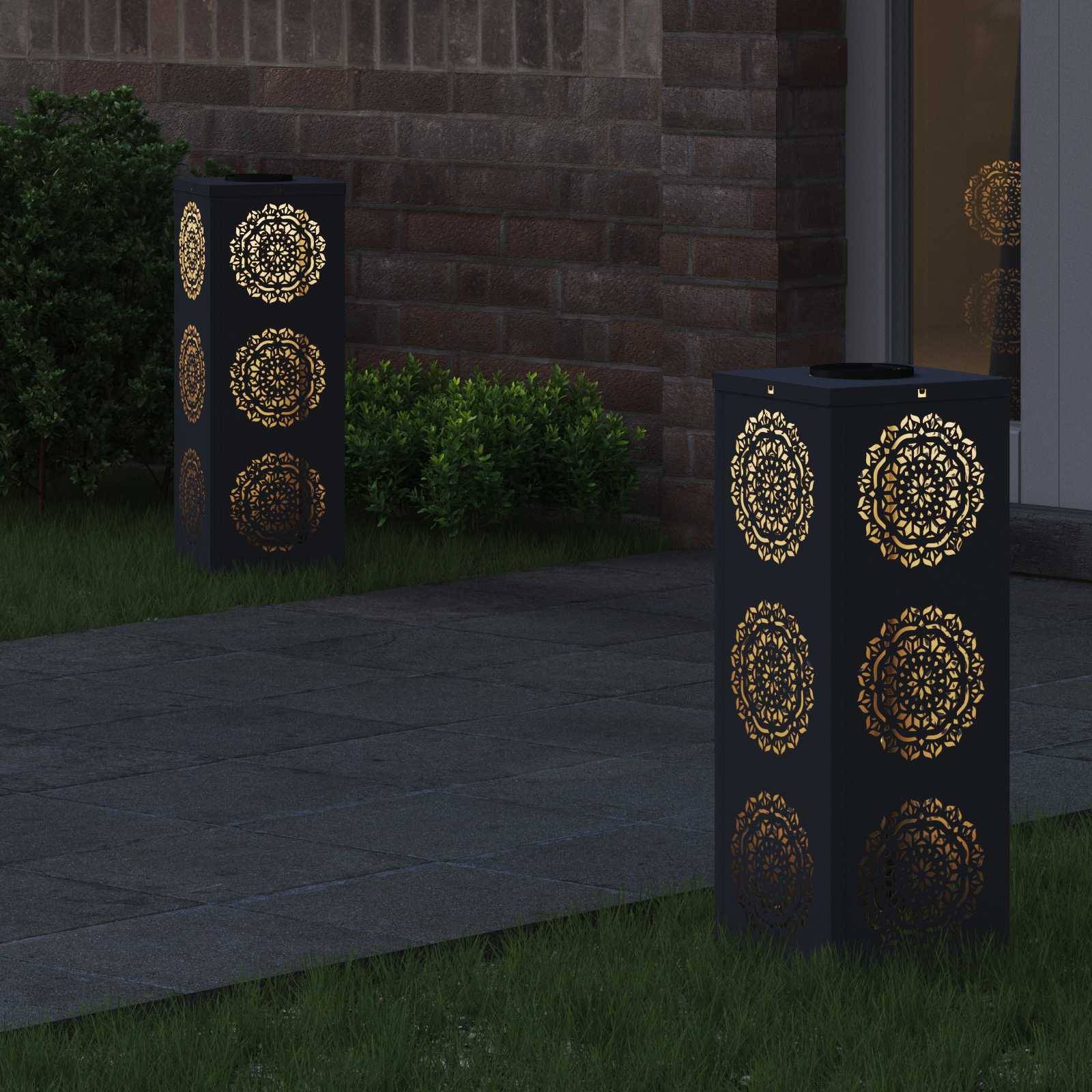 vidaXL Solar LED Weg Licht 2 pcs Anthrazit Kalt gewalzter Stahl