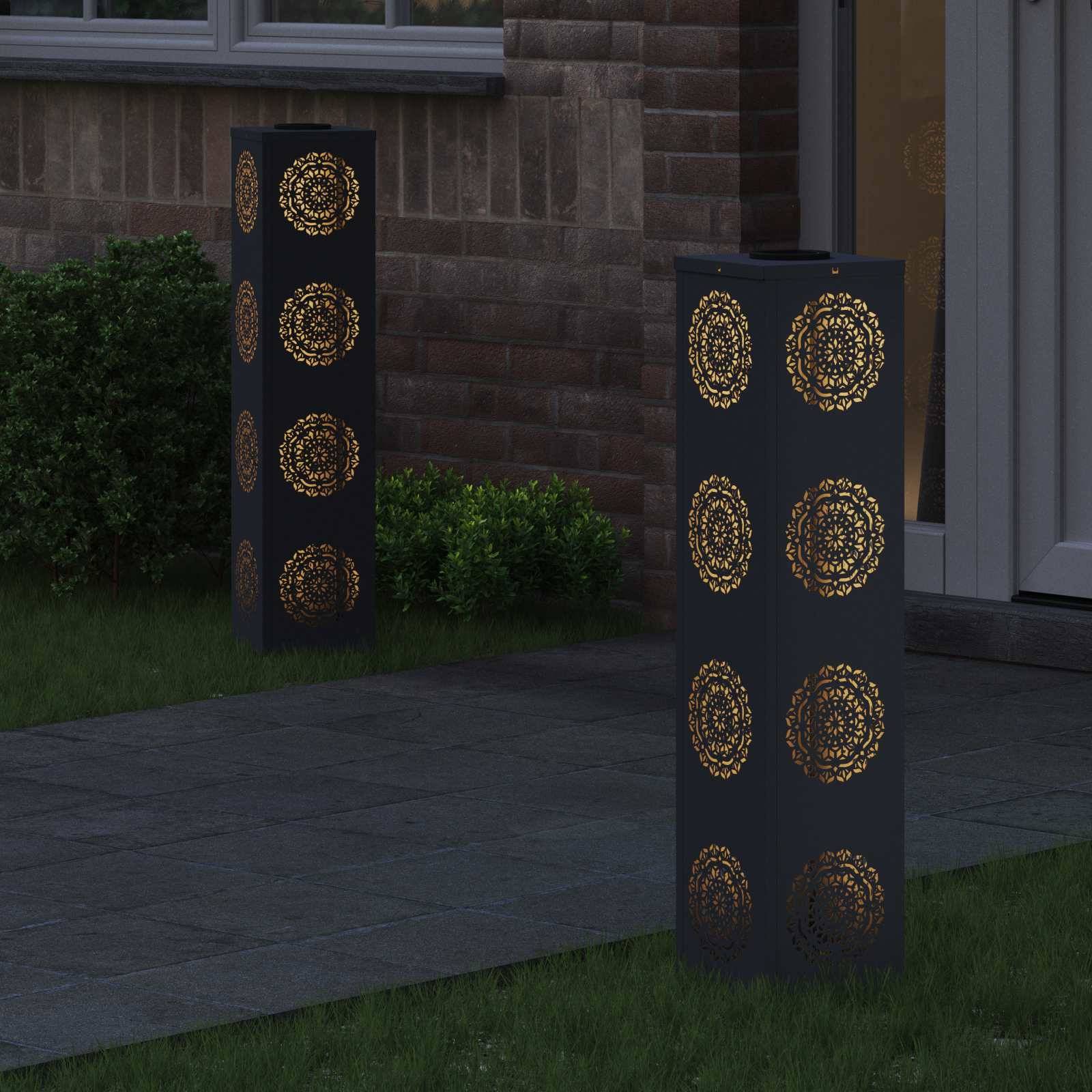 vidaXL Solar LED Weg Licht 2 pcs Anthrazit Kalt gewalzter Stahl