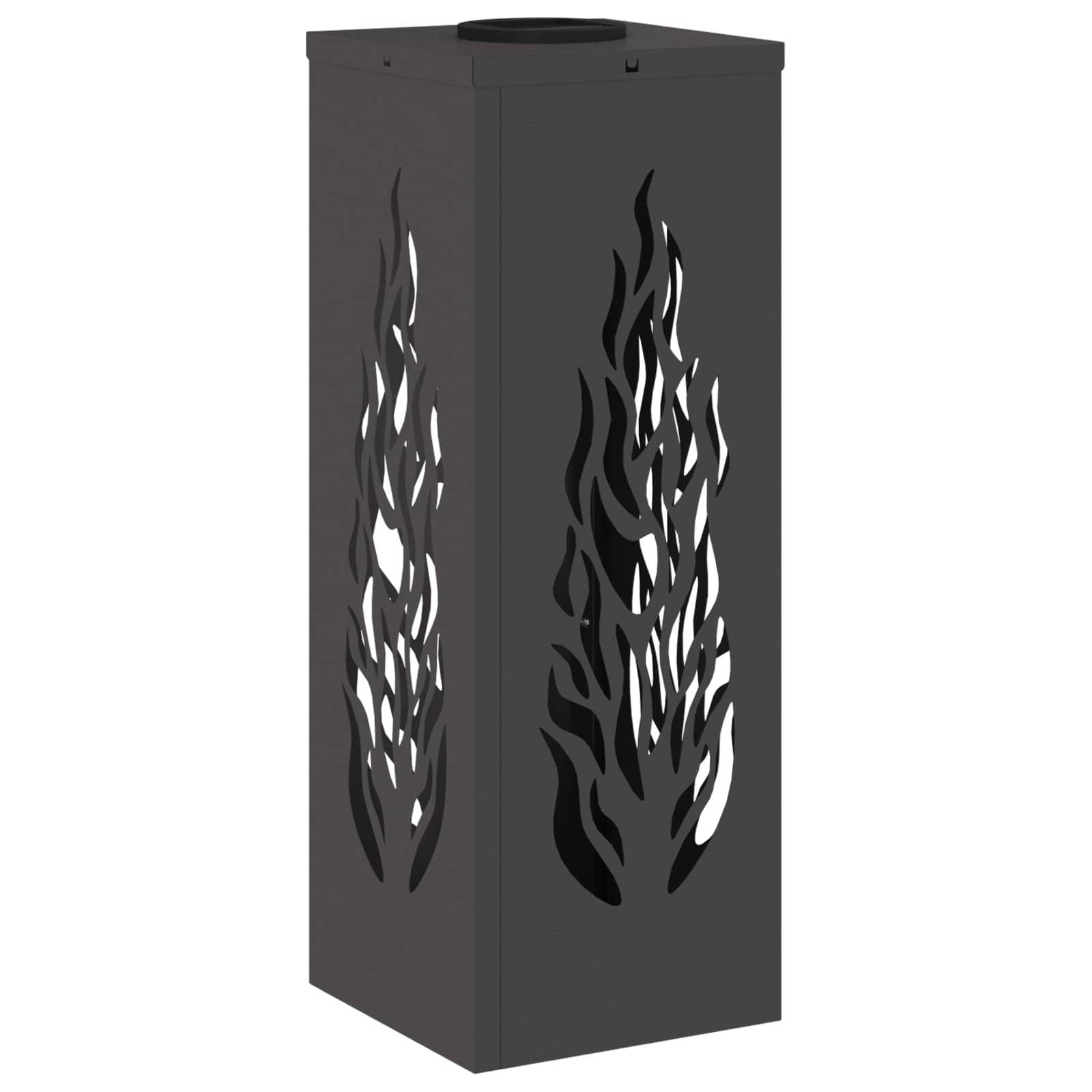 vidaXL Solar LED Weg Licht 2 pcs Schwarz Kalt gewalzter Stahl