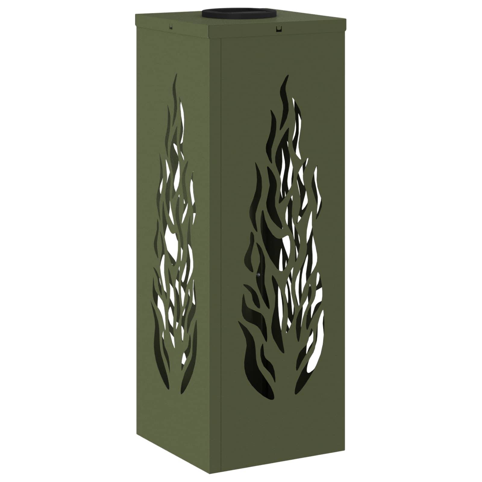 vidaXL Solar LED Weg Licht 2 pcs Olive Grün Kalt gewalzter Stahl