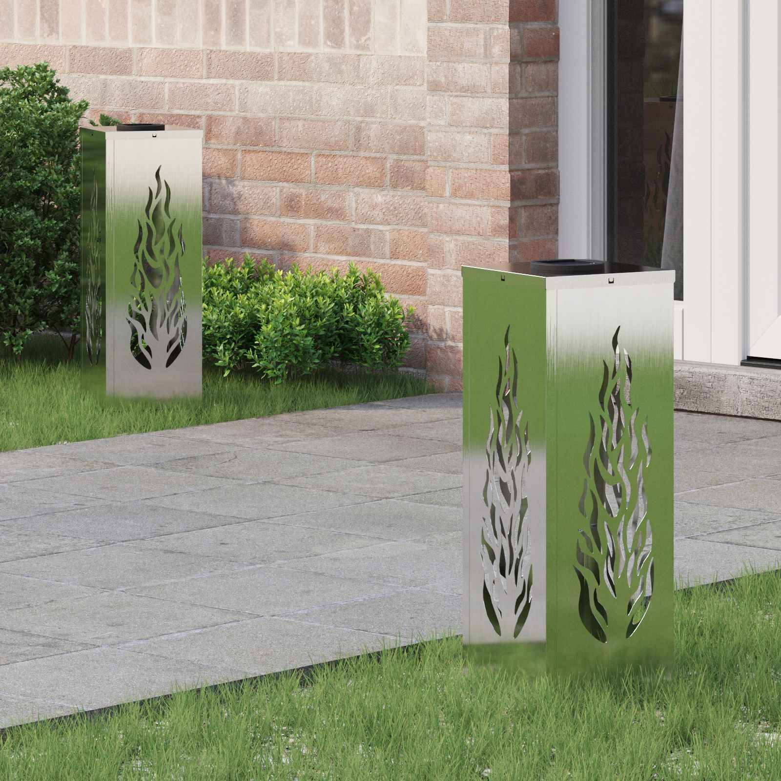 vidaXL Solar LED Weg Licht 2 pcs Silber Edelstahl