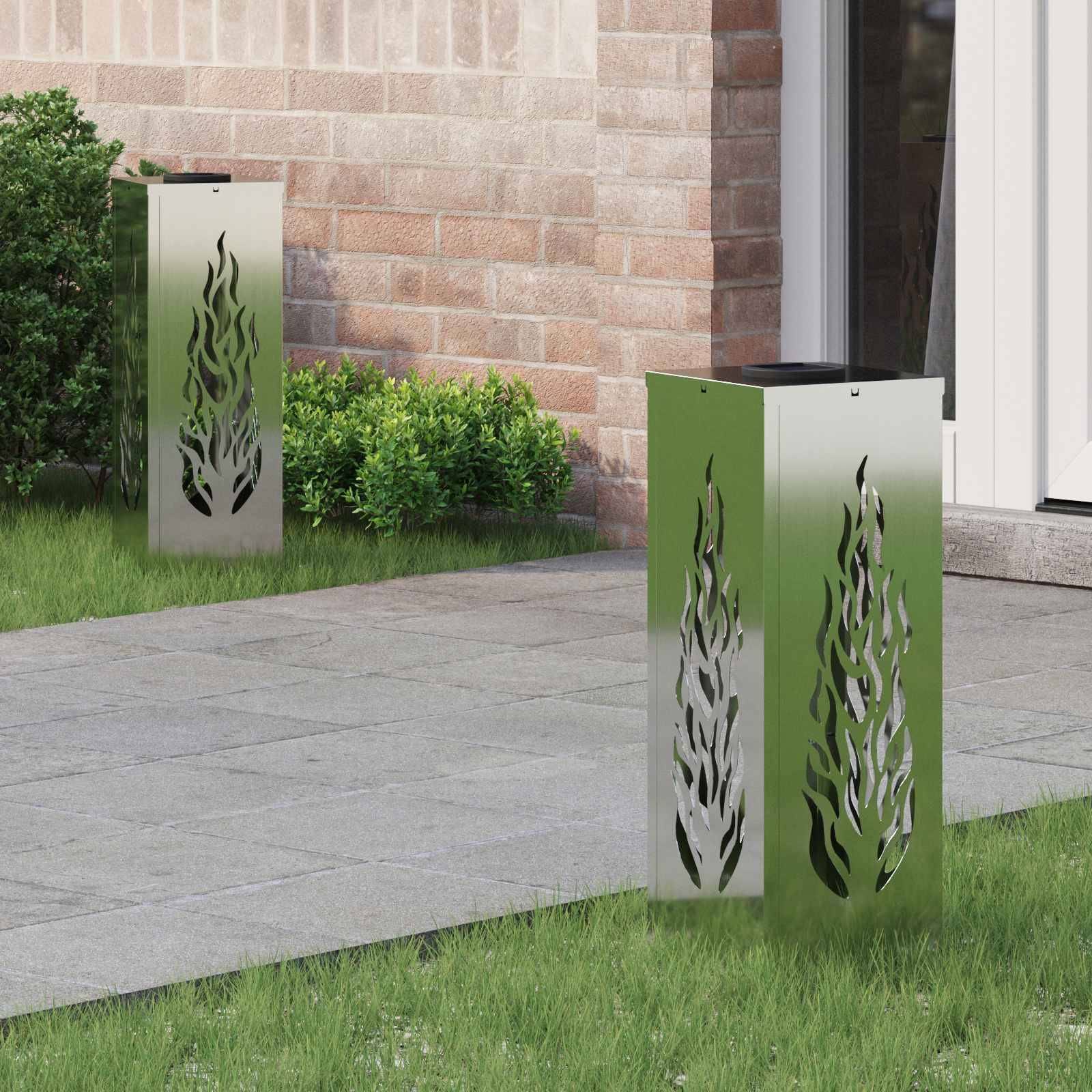 vidaXL Solar LED Weg Licht 2 pcs Silber Galvanisiertes Stahl